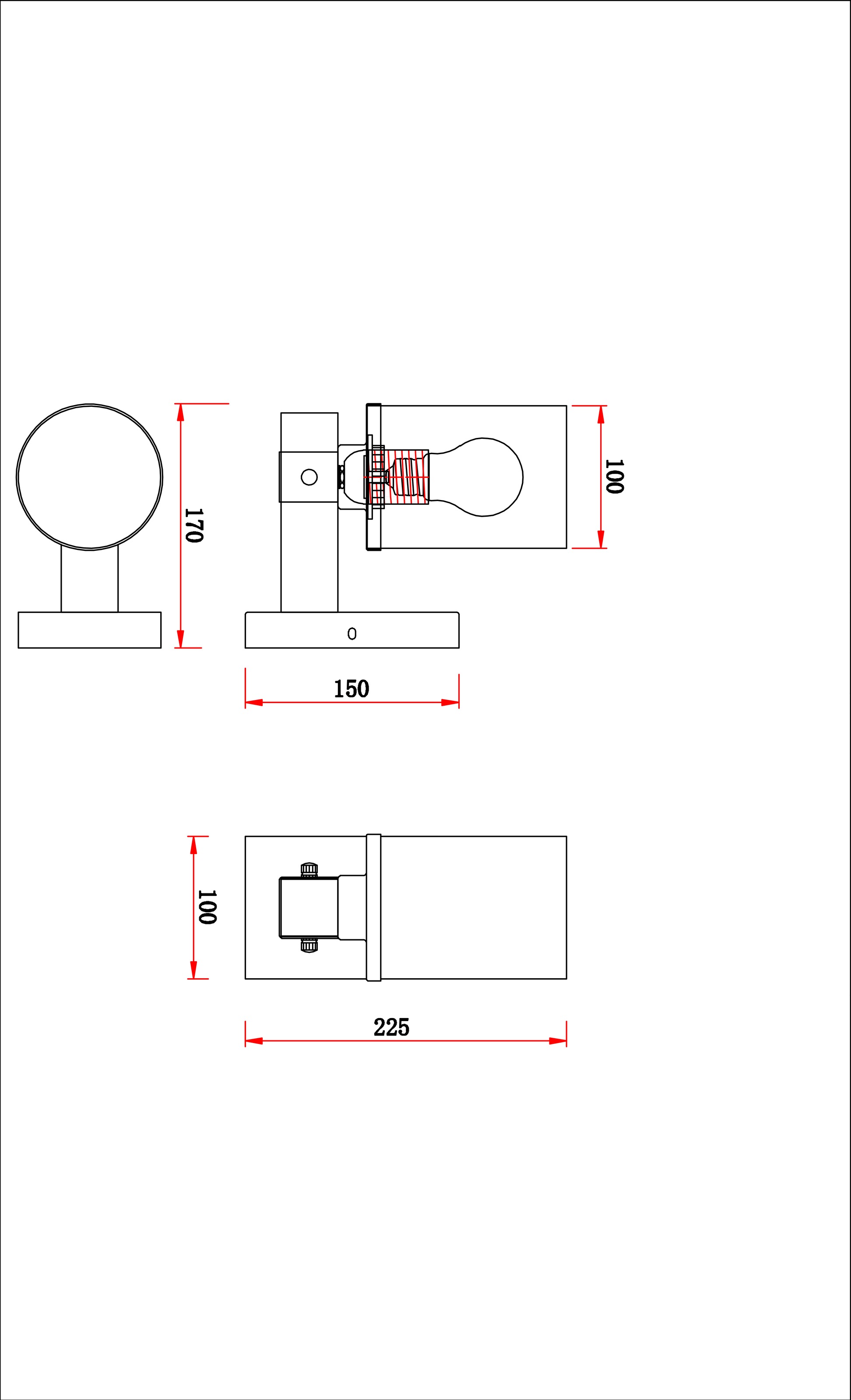 GLOBO LIGHTING Wandleuchte »LILA« E27 1 Stk. Wandleuchte Schwarz/Holz, Rauchglas, Licht aufwärts, E27