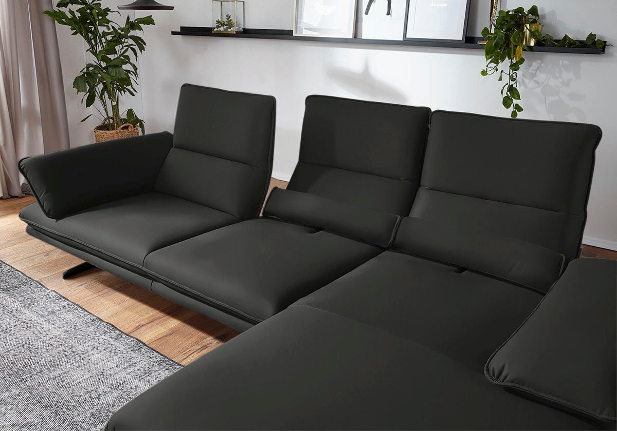 W.SCHILLIG Ecksofa »broadway, Designsofa mit tollem Sitzkomfort«, Sitztiefenverstellung, Kopfteil- & Seitenteilverstellung, Breite 291cm