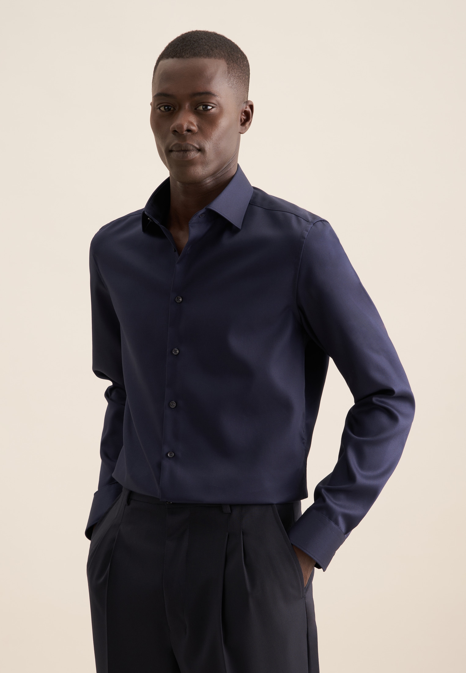 seidensticker Businesshemd "Schwarze Rose" Slim 1/1 Kentkragen Uni günstig online kaufen