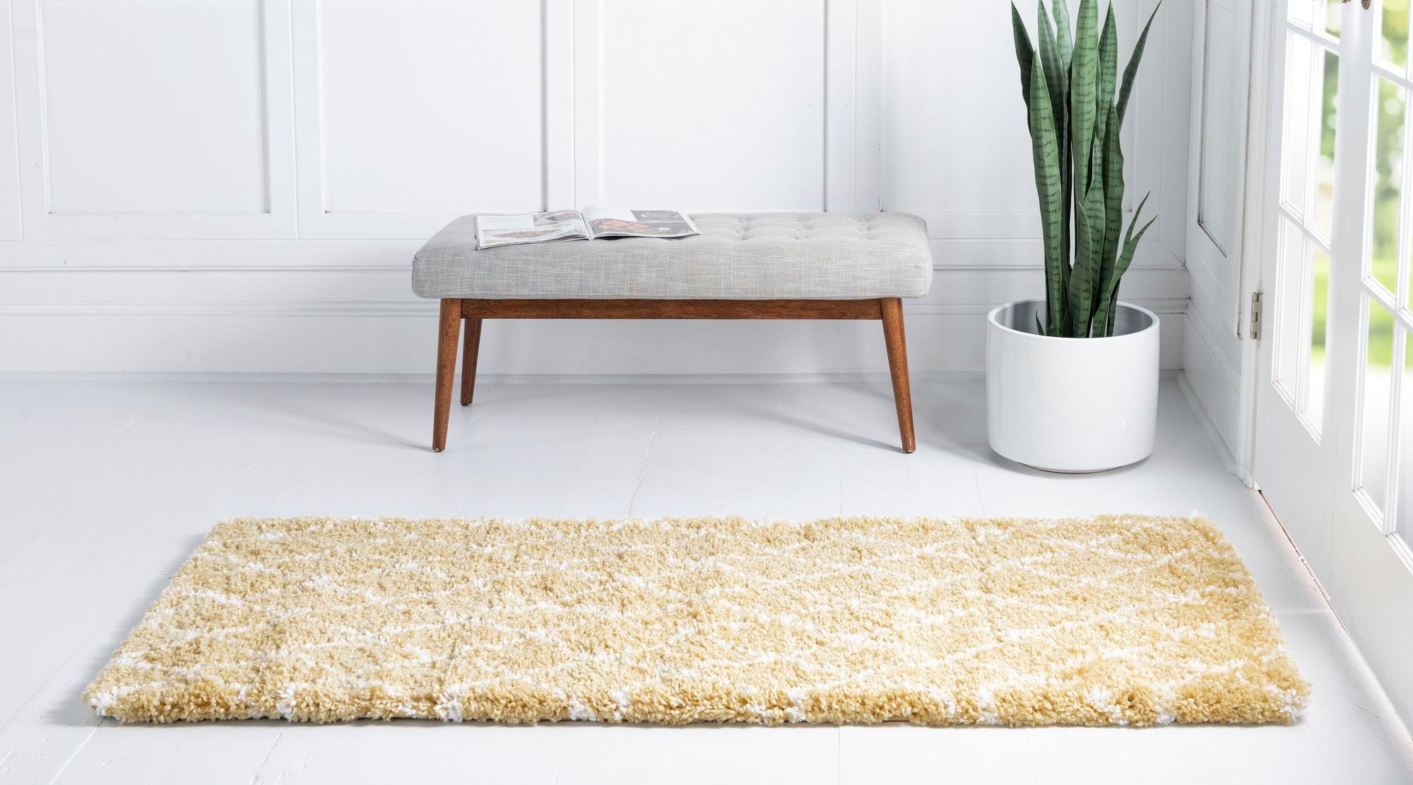 Myflair Möbel & Accessoires Hochflor-Läufer »Temara Shag Lagerräumung«, rechteckig, 51 mm Höhe, Teppich-Läufer, gewebt, Rauten Design, weich & kuschelig
