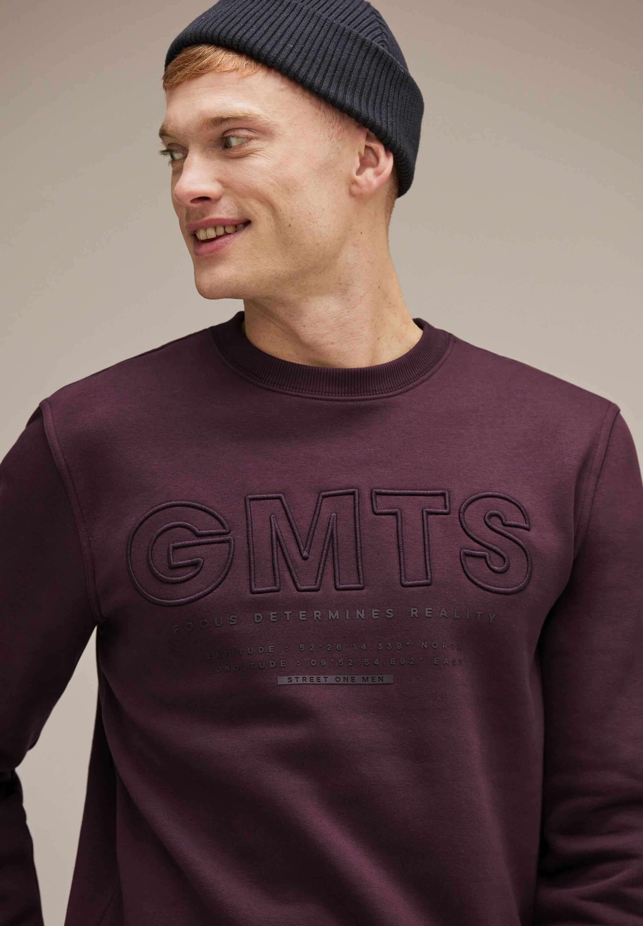 STREET ONE MEN Sweatshirt, in Unifarbe