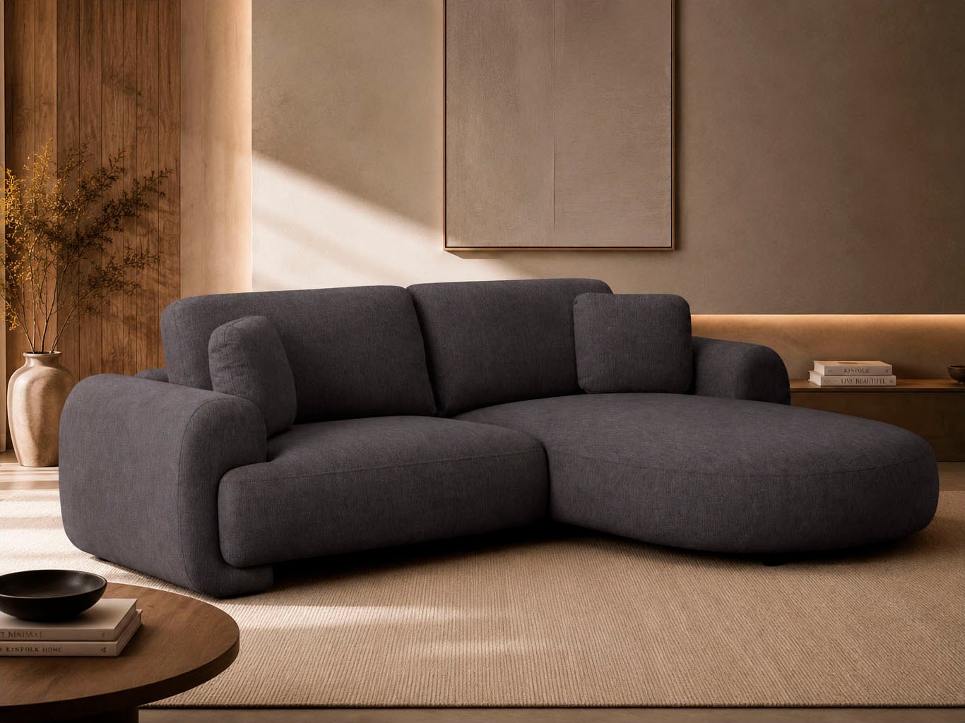 OTTO home Ecksofa "YllSY L-Form, 231cm - OTTO. Verlässliche Qualität." Struktur-Bezug, Tonnentaschen-Federkern