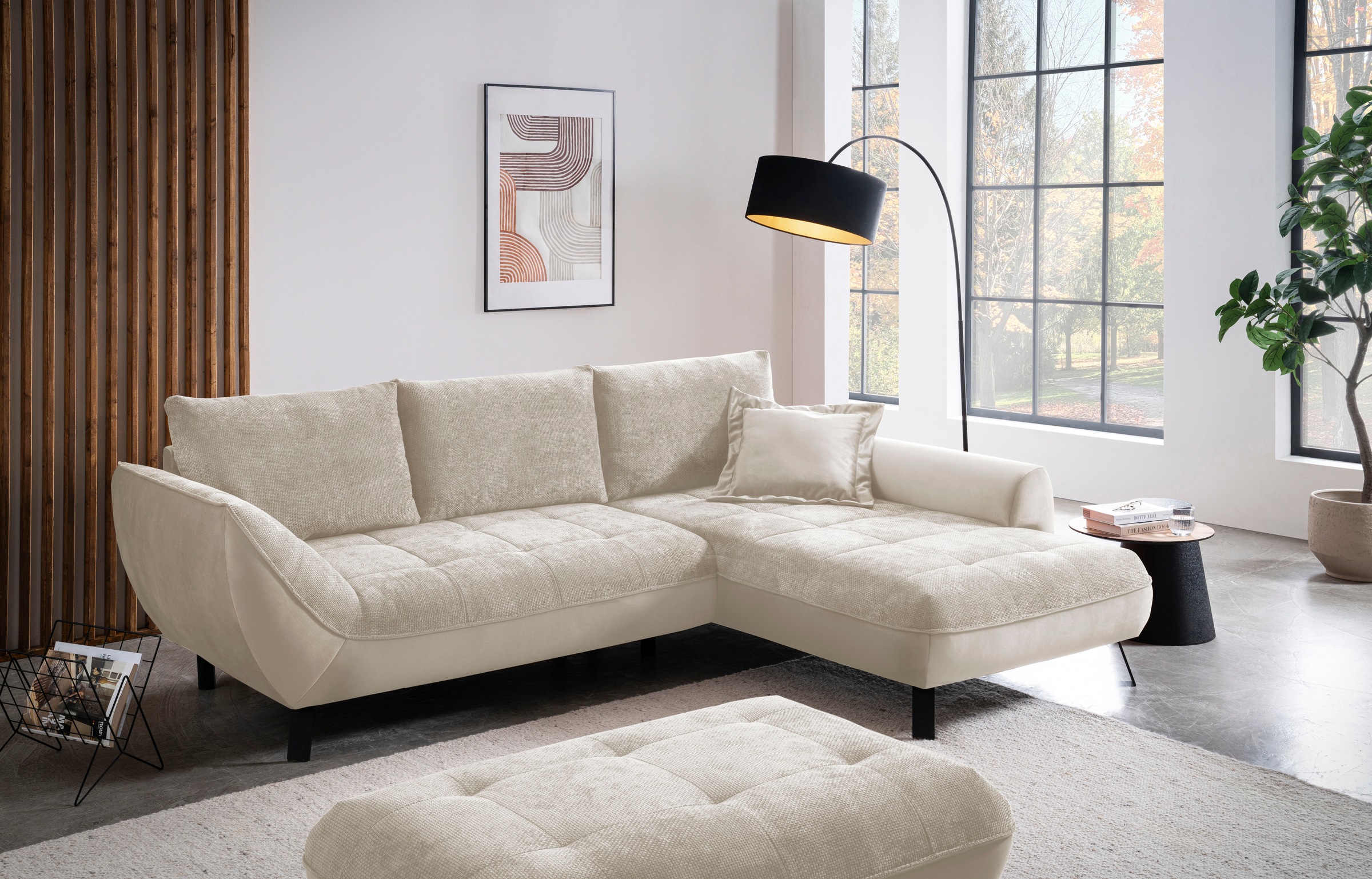 exxpo - sofa fashion Ecksofa "Bellinii, Materialmix, Strukturbezug und pfle günstig online kaufen