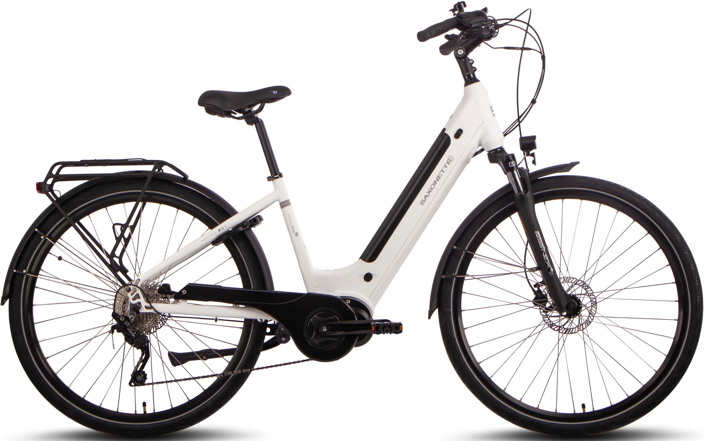 SAXONETTE E-Bike »Premium Sport (Wave)«, 10 Gang, Mittelmotor 250 W, Pedelec, Elektrofahrrad für Damen u. Herren, Trekkingrad