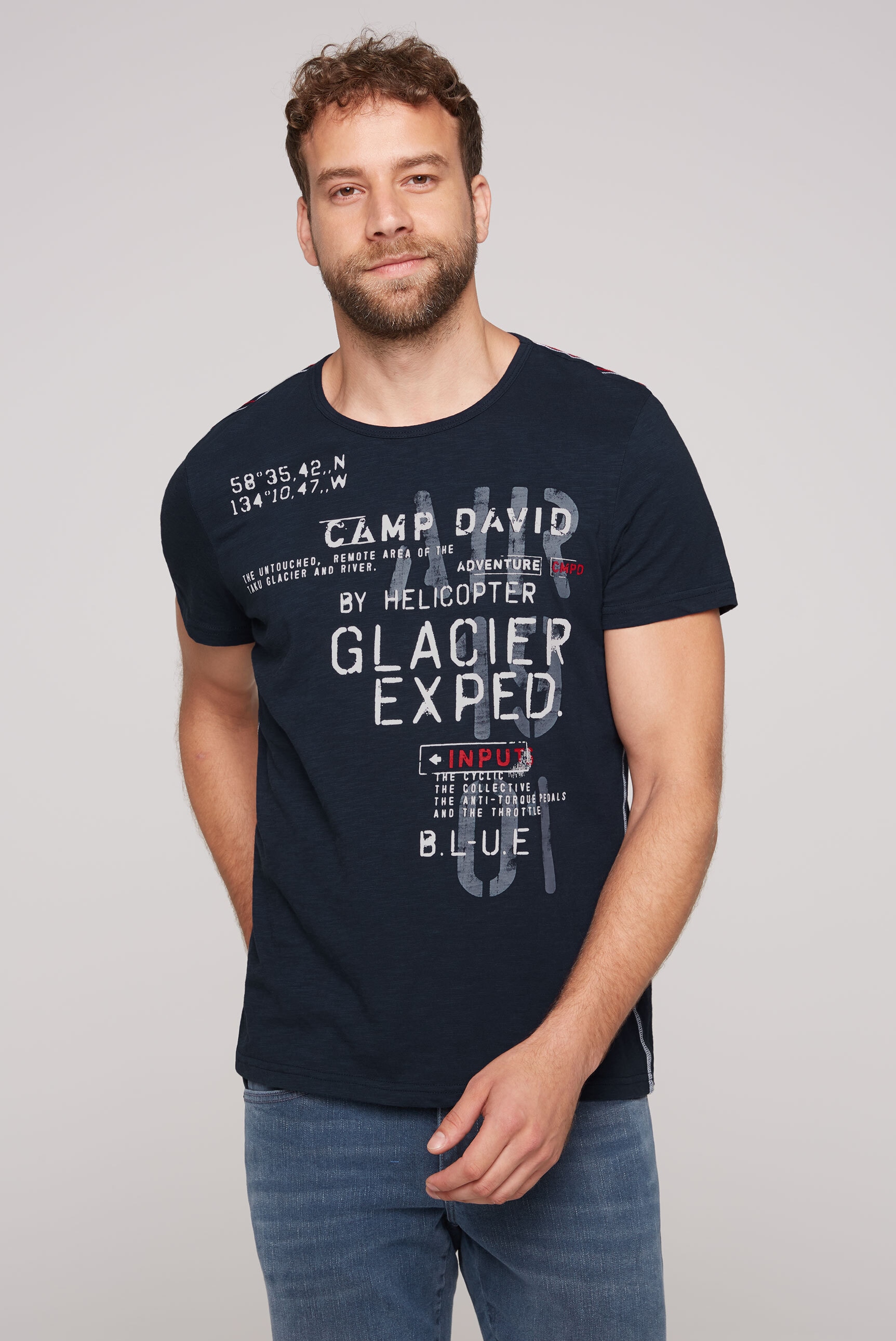 CAMP DAVID Rundhalsshirt, aus Baumwolle