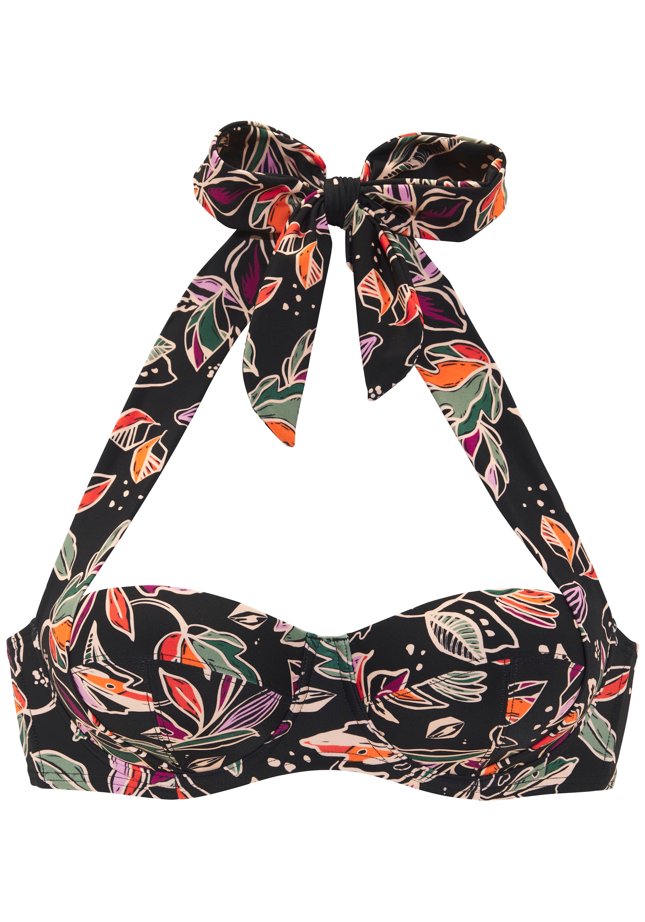 Buffalo Bügel-Bandeau-Bikini-Top "Whoopi", mit modernem Blätterdruck günstig online kaufen