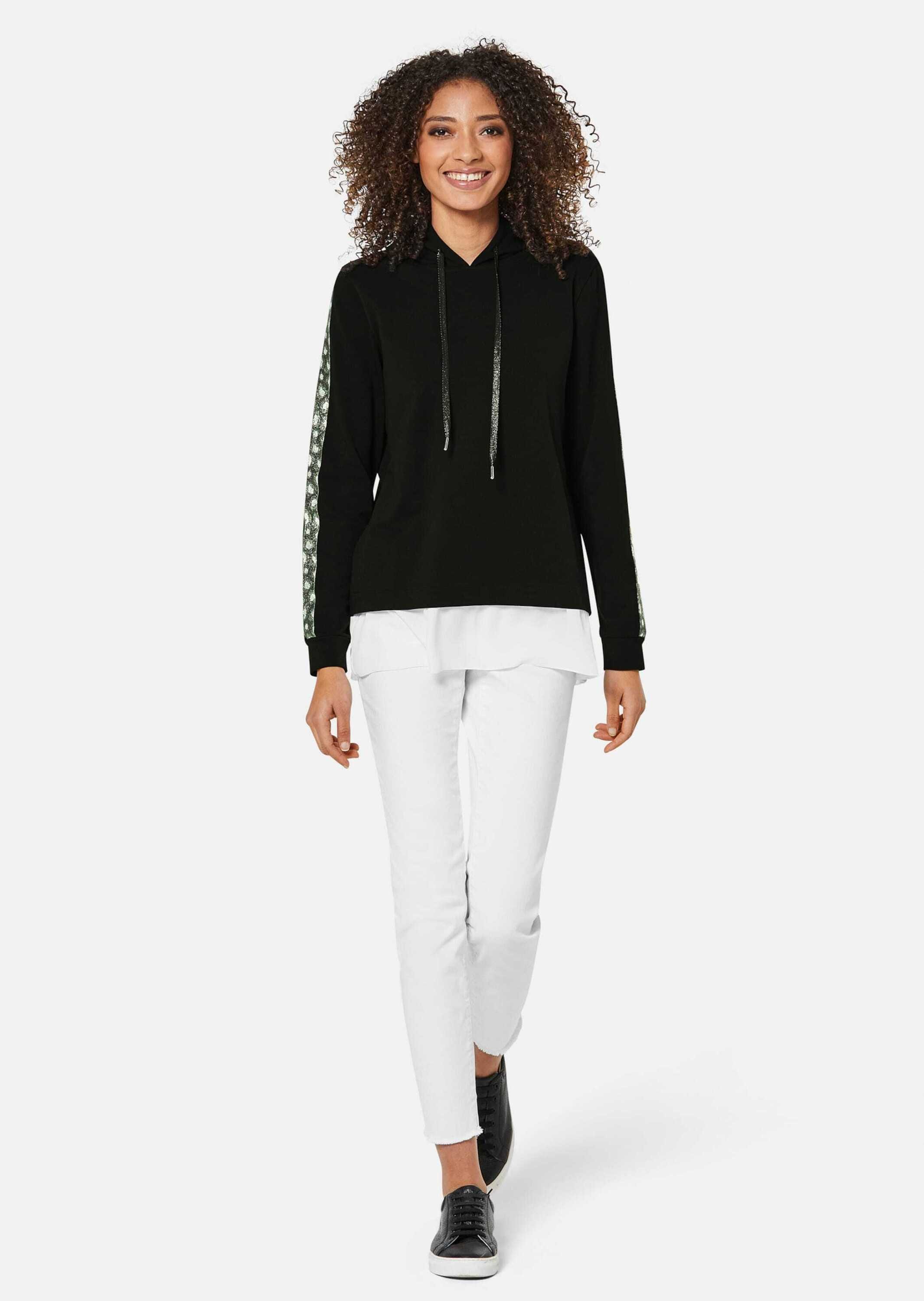 MADELEINE Langarmshirt "Sweatshirt Kapuzensweatshirt mit Dekoband an den Är günstig online kaufen