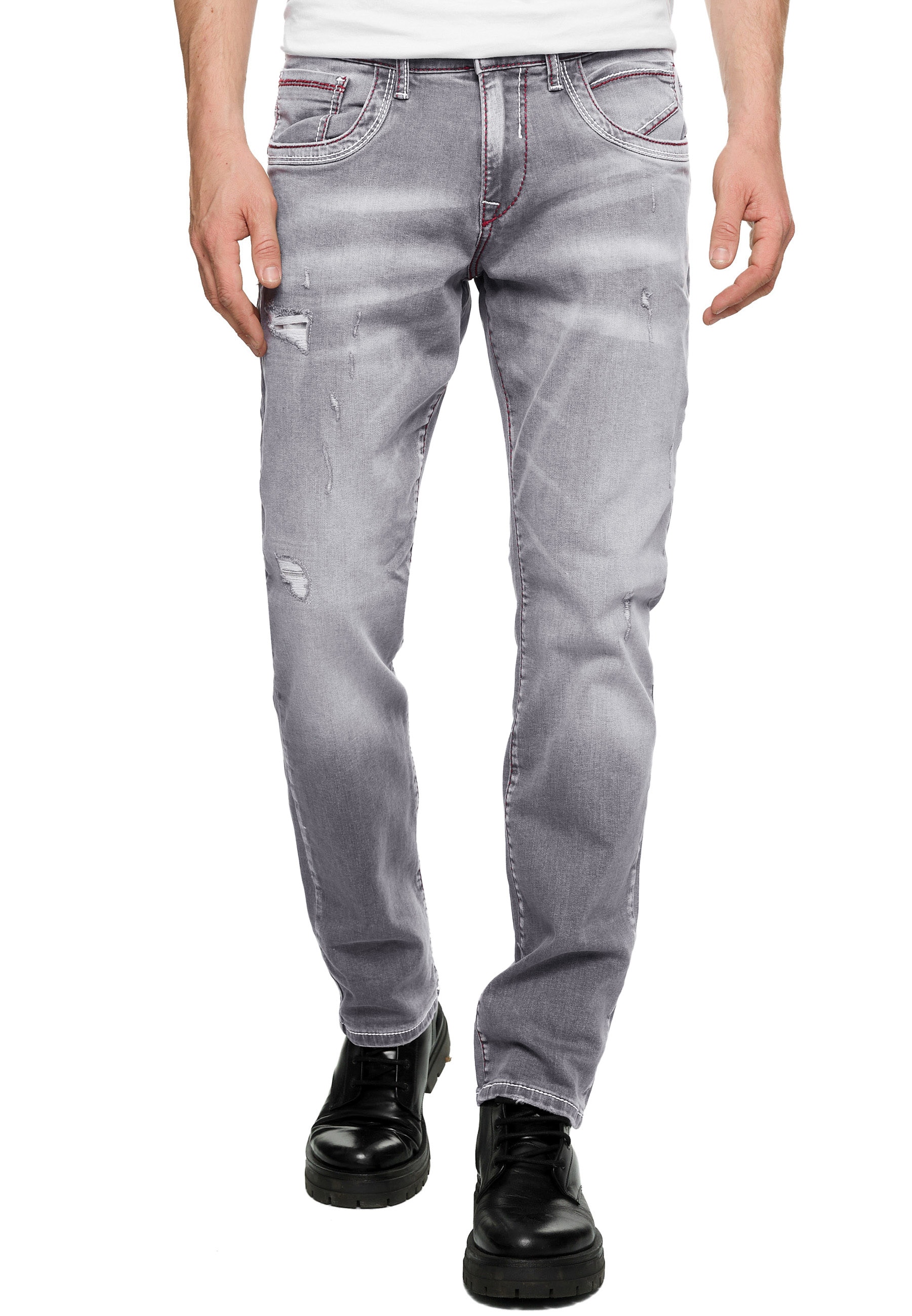 Straight-Jeans »ODAR«, Mit farblich abgesetzten Ziernähten