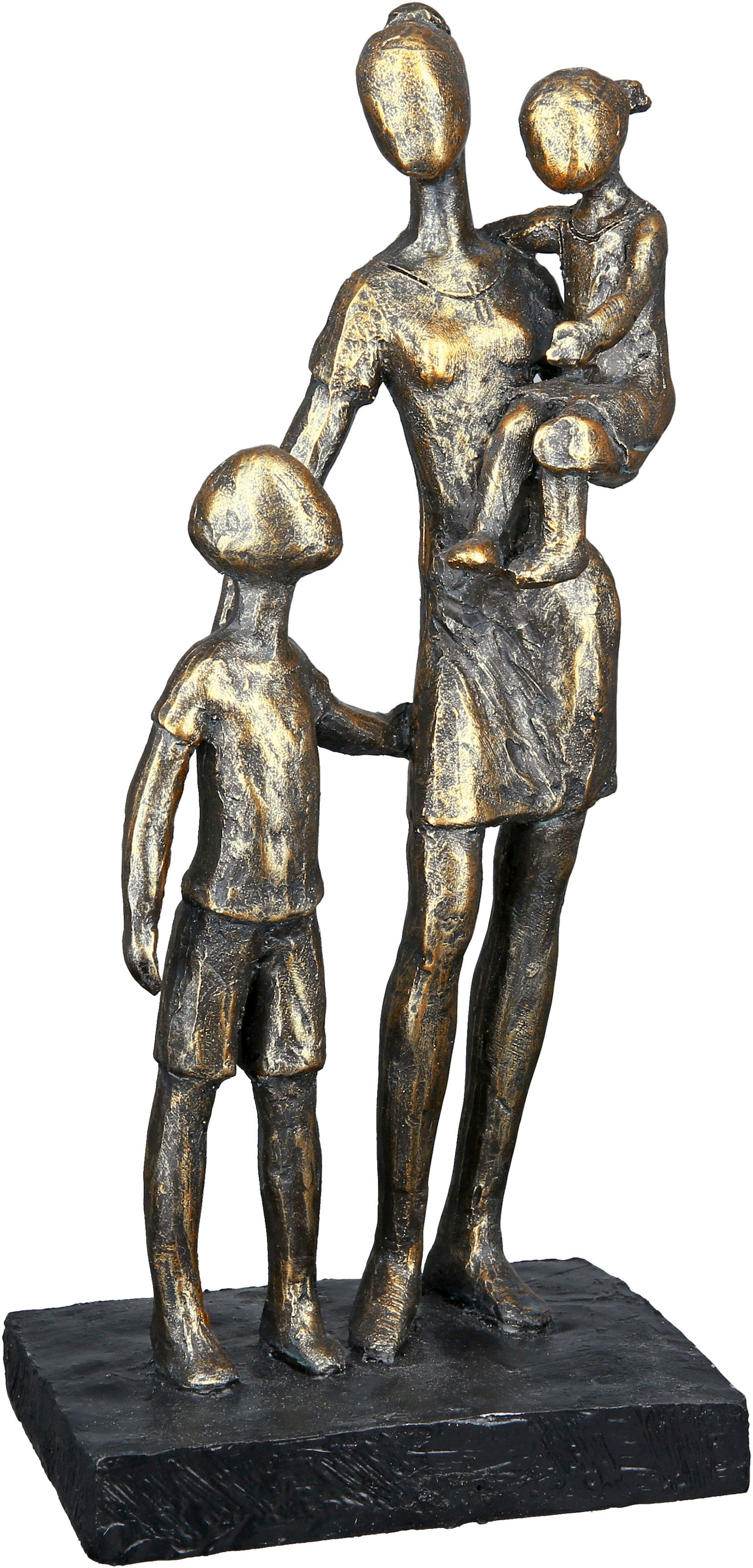 Casablanca by Gilde Dekofigur »Skulptur Mutter mit Kindern, bronzefarben«, Dekoobjekt, Höhe 26,5 cm, auf schwarzer Basis, antikfinish, Wohnzimmer