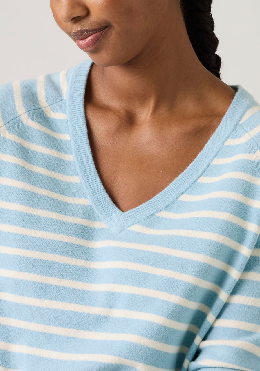 Levi's Super Soft V-Neck Pullover Parisienne Stripe Glacier Lake S 3