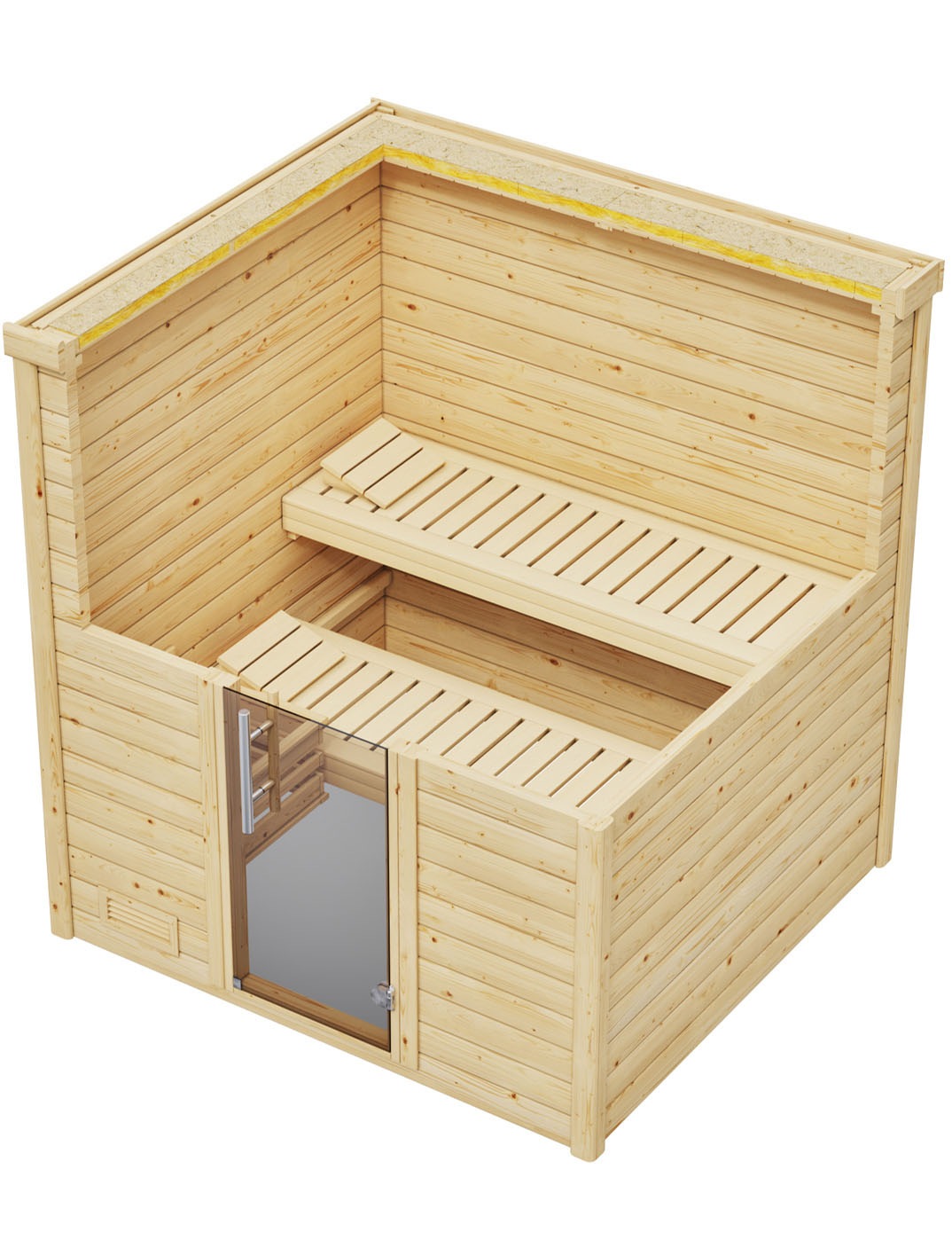 weka Sauna »Massivholzsauna BERGEN 1.8«, Blockbohlen, naturbelassenes Fichtenholz
