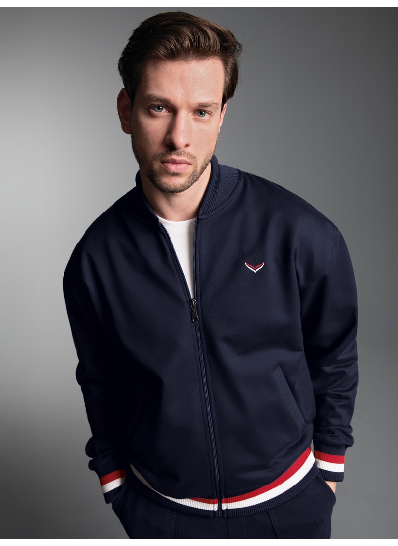 Trigema Sweatjacke "TRIGEMA Collegejacke mit kontrastfarbigen Elementen" 1 günstig online kaufen