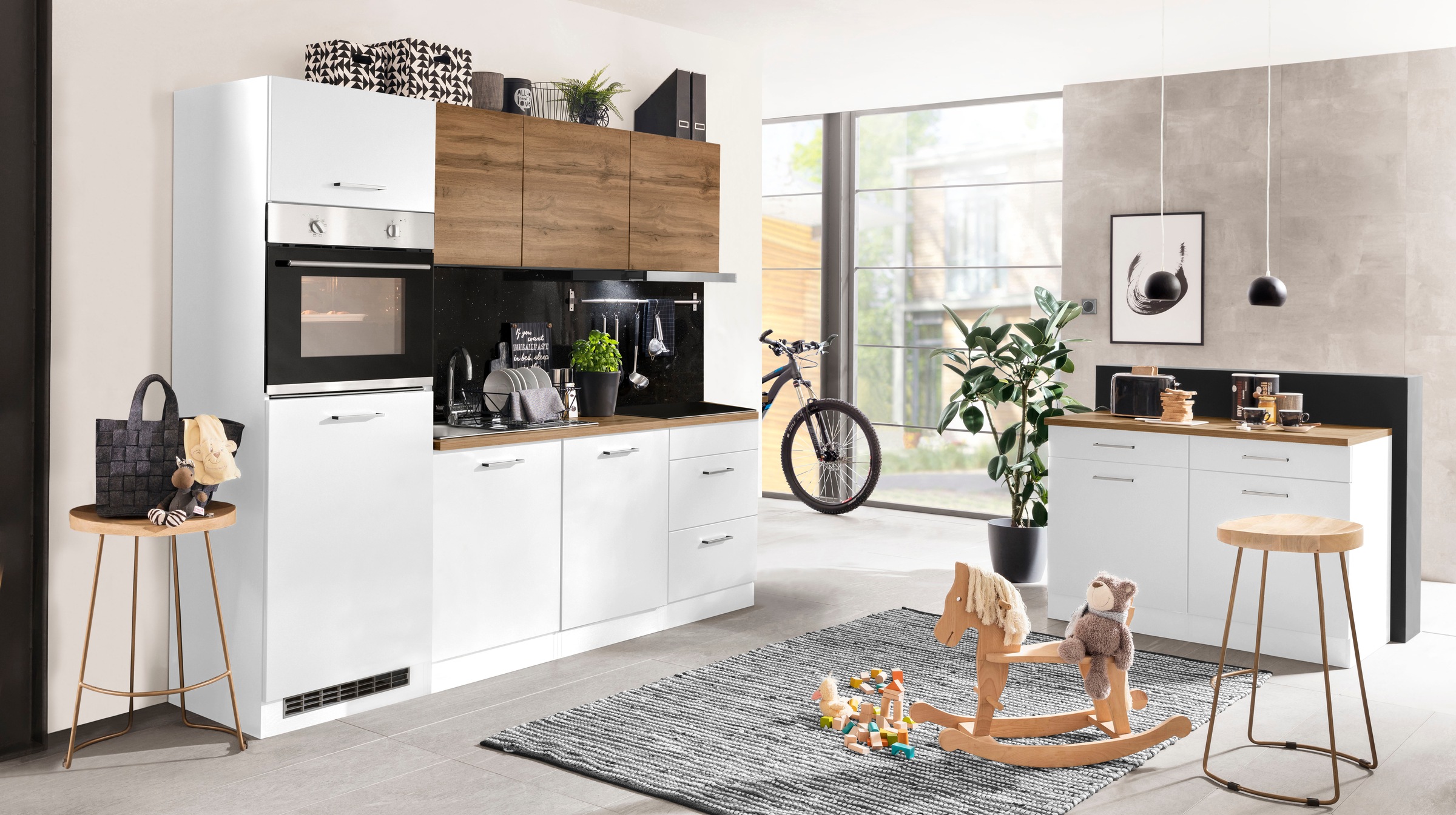 KOCHSTATION Küchenzeile "KS-Kehl" mit E-Geräten, Breite 240 cm, inkl. Kühls günstig online kaufen