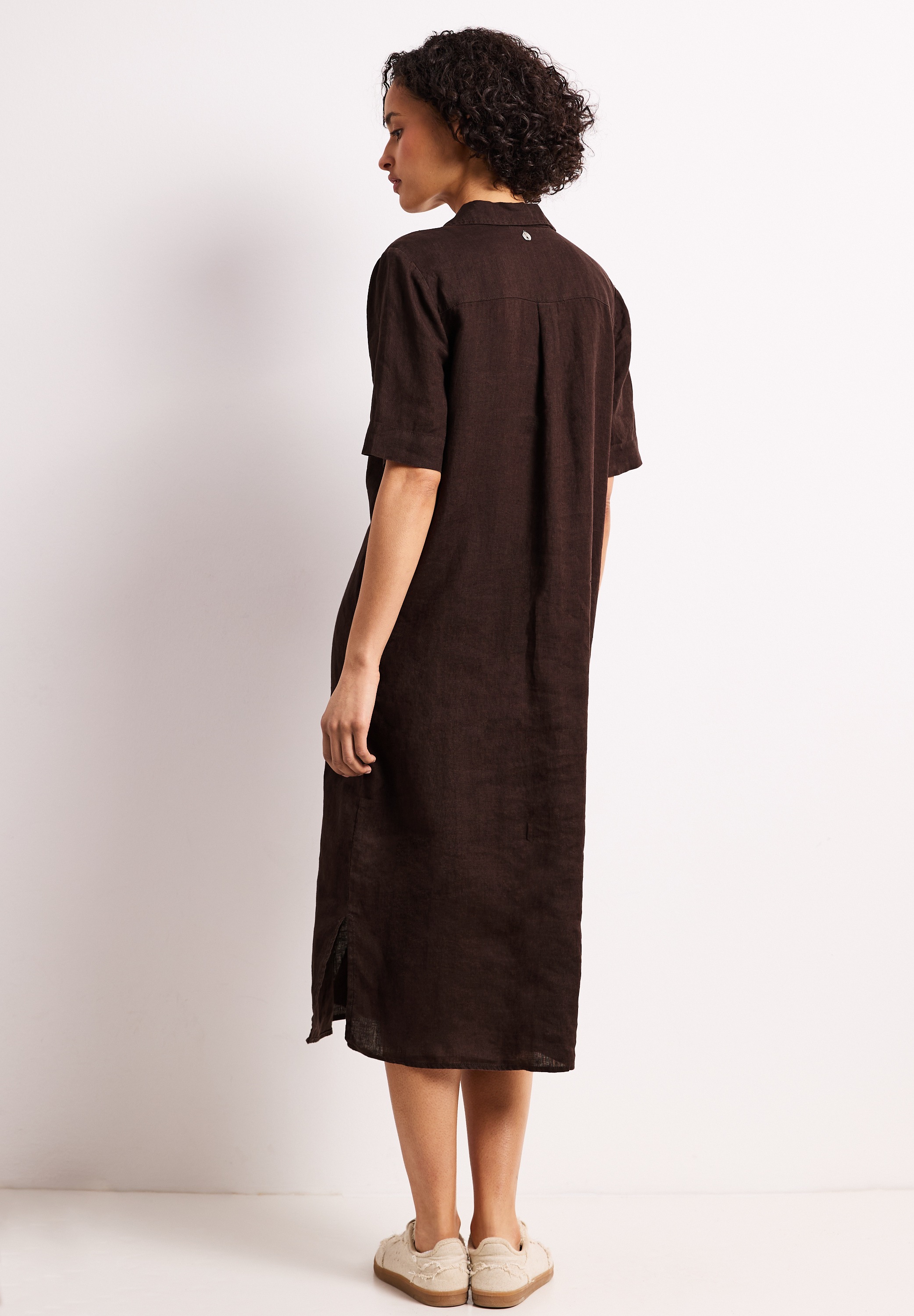 STREET ONE Sommerkleid Brusttasche aus Leinen