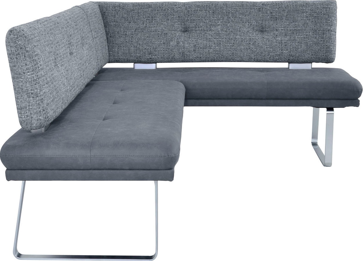 K+W Komfort & Wohnen Eckbank »Giacomo II« Flachstahlkufe in edelstahlfarbig günstig online kaufen