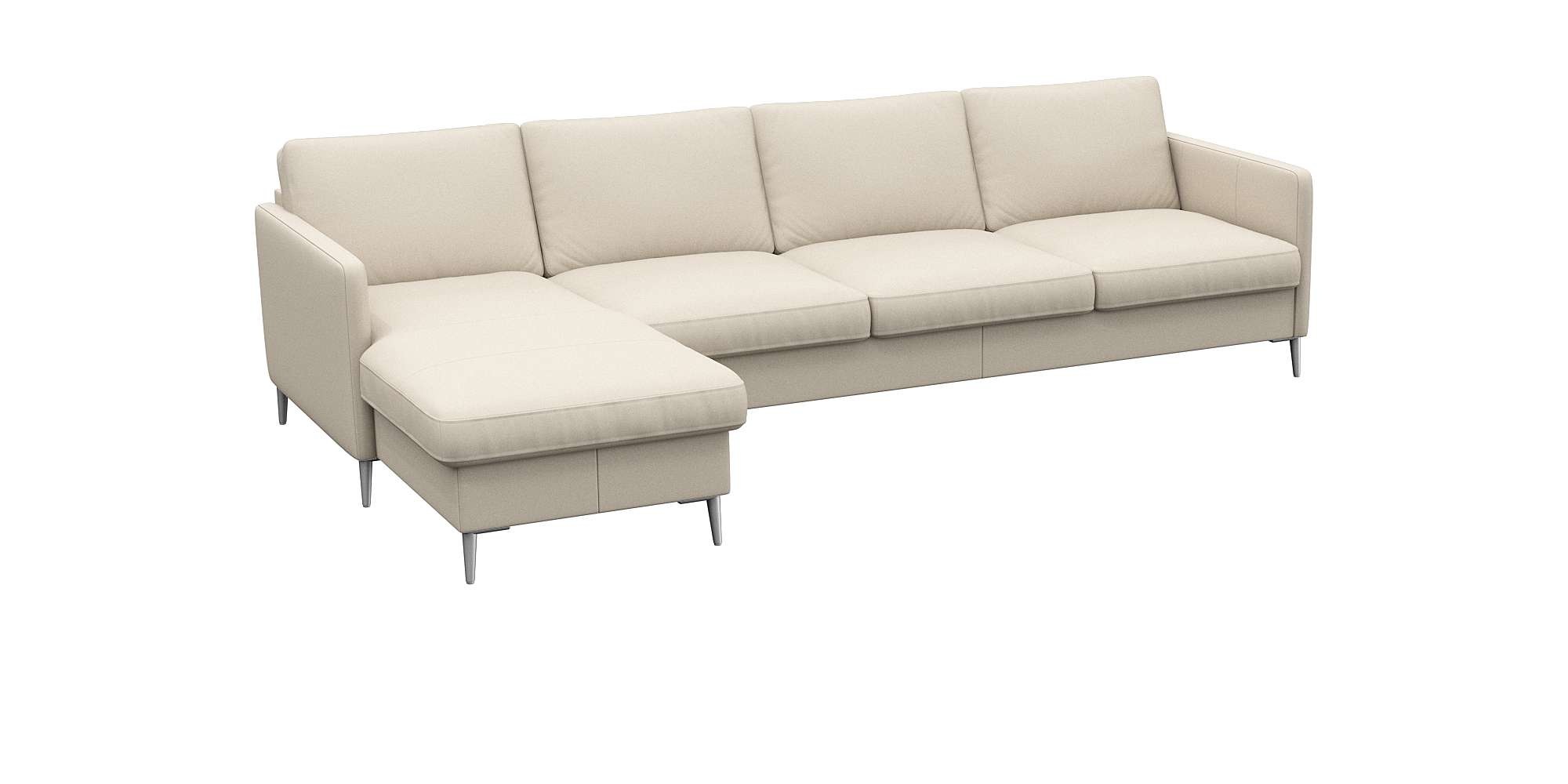 FLEXLUX Ecksofa "Fiore, super Sitzkomfort durch Kaltschaum im Sitz, L-Form" günstig online kaufen