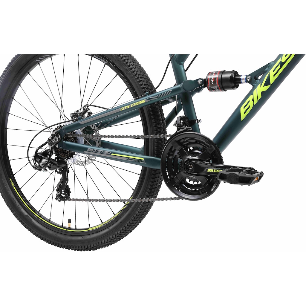 Bikestar Mountainbike, 21 Gang, Shimano, RD-TY300 Schaltwerk, Kettenschaltung