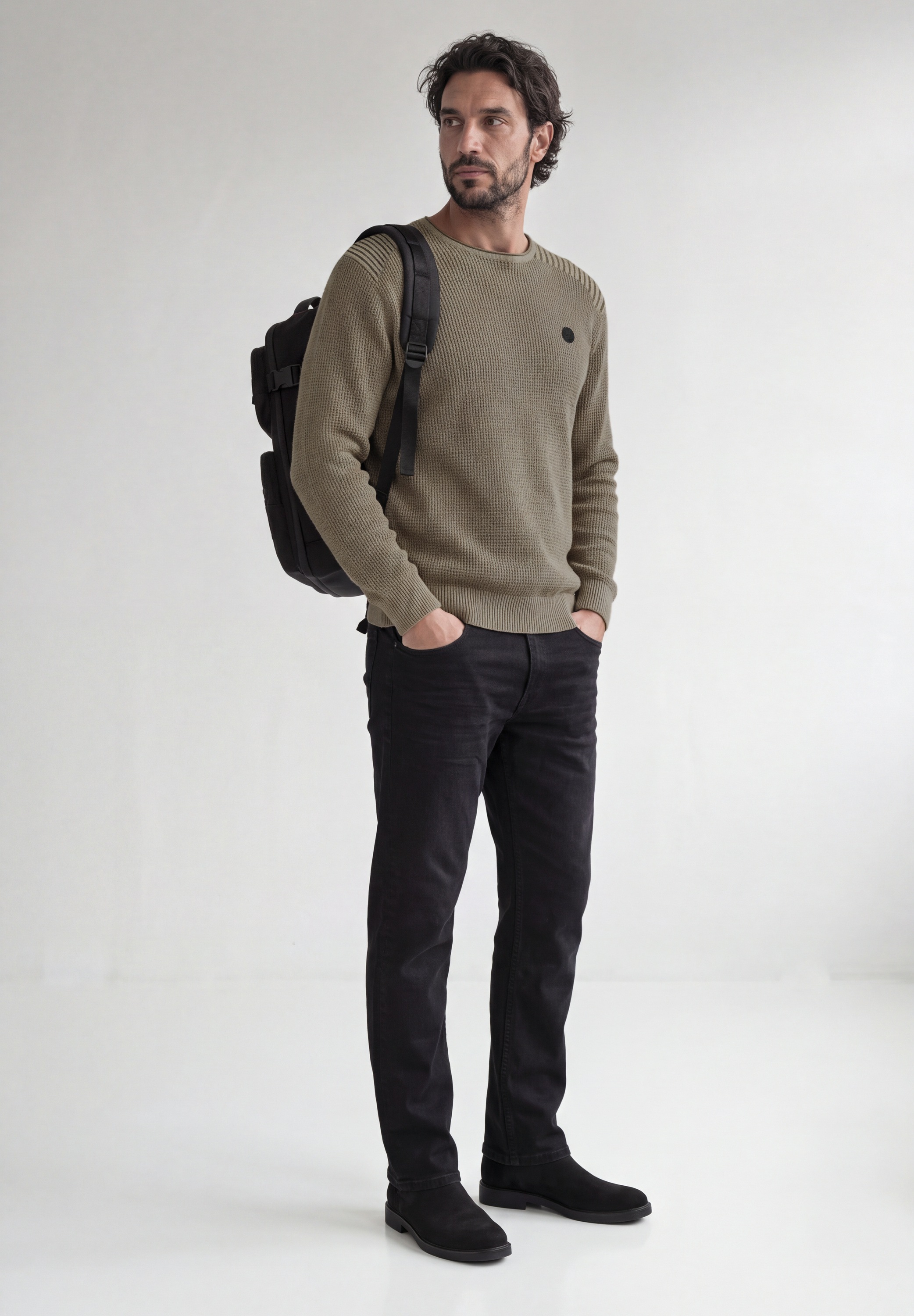 STREET ONE MEN Strickpullover aus reiner Baumwolle