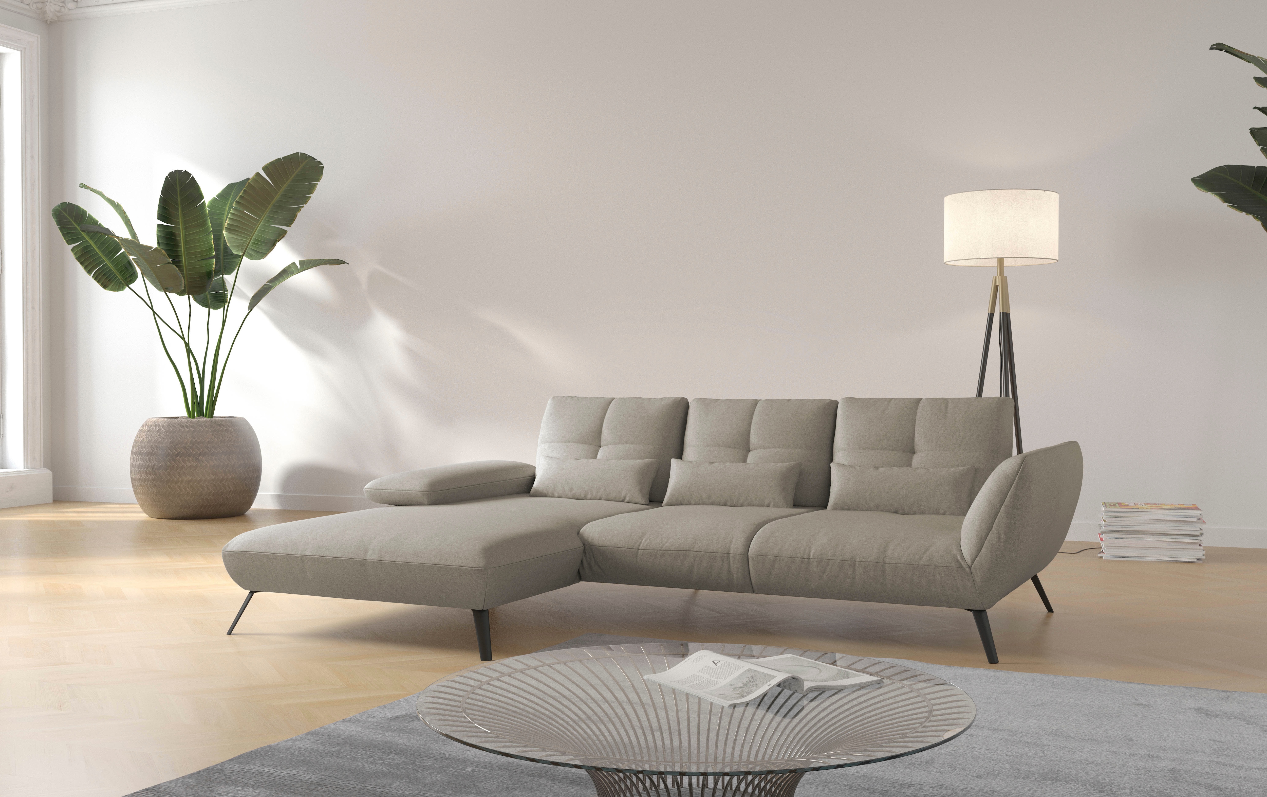 OTTO home Ecksofa "Mikado L-Form" inkl. Sitztiefenverstellung und Armteilverstellung