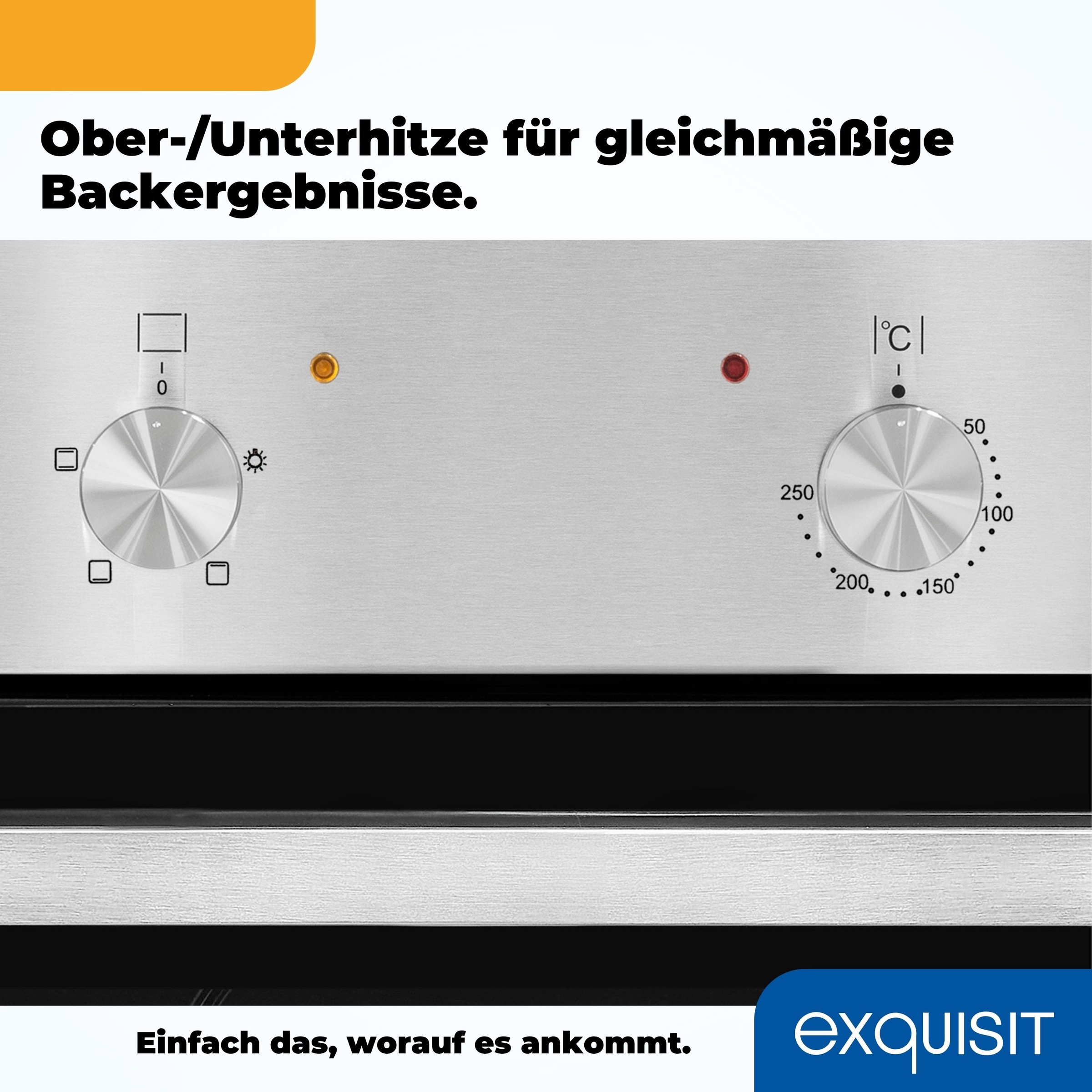exquisit Einbaubackofen  »EBE 555-1.1«, Alles drin: Grill, Licht, Backblech – für jedes Backvorhaben!