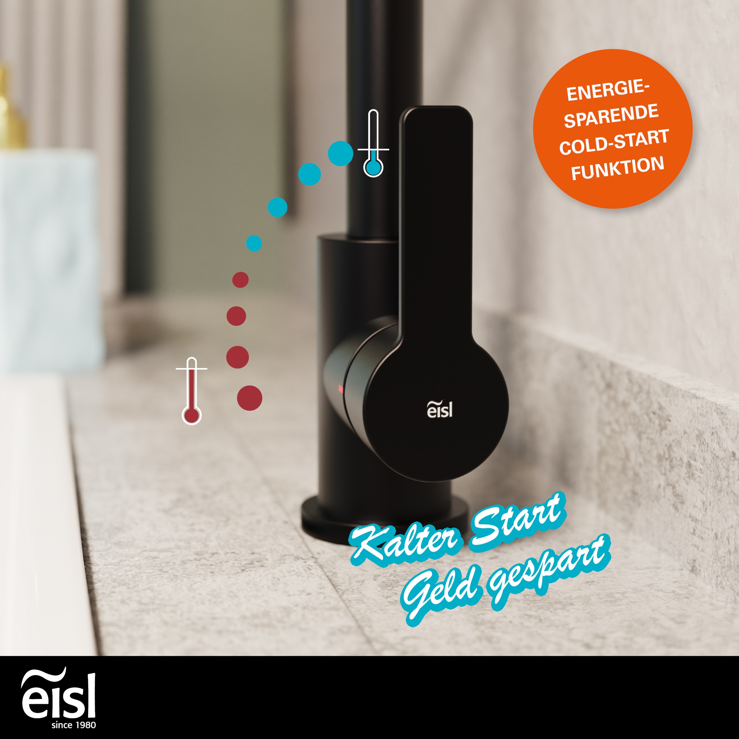 Eisl Spültischarmatur »Futura« Niederdruckarmatur, Dripless, Cold-Start, 360° schwenkbar