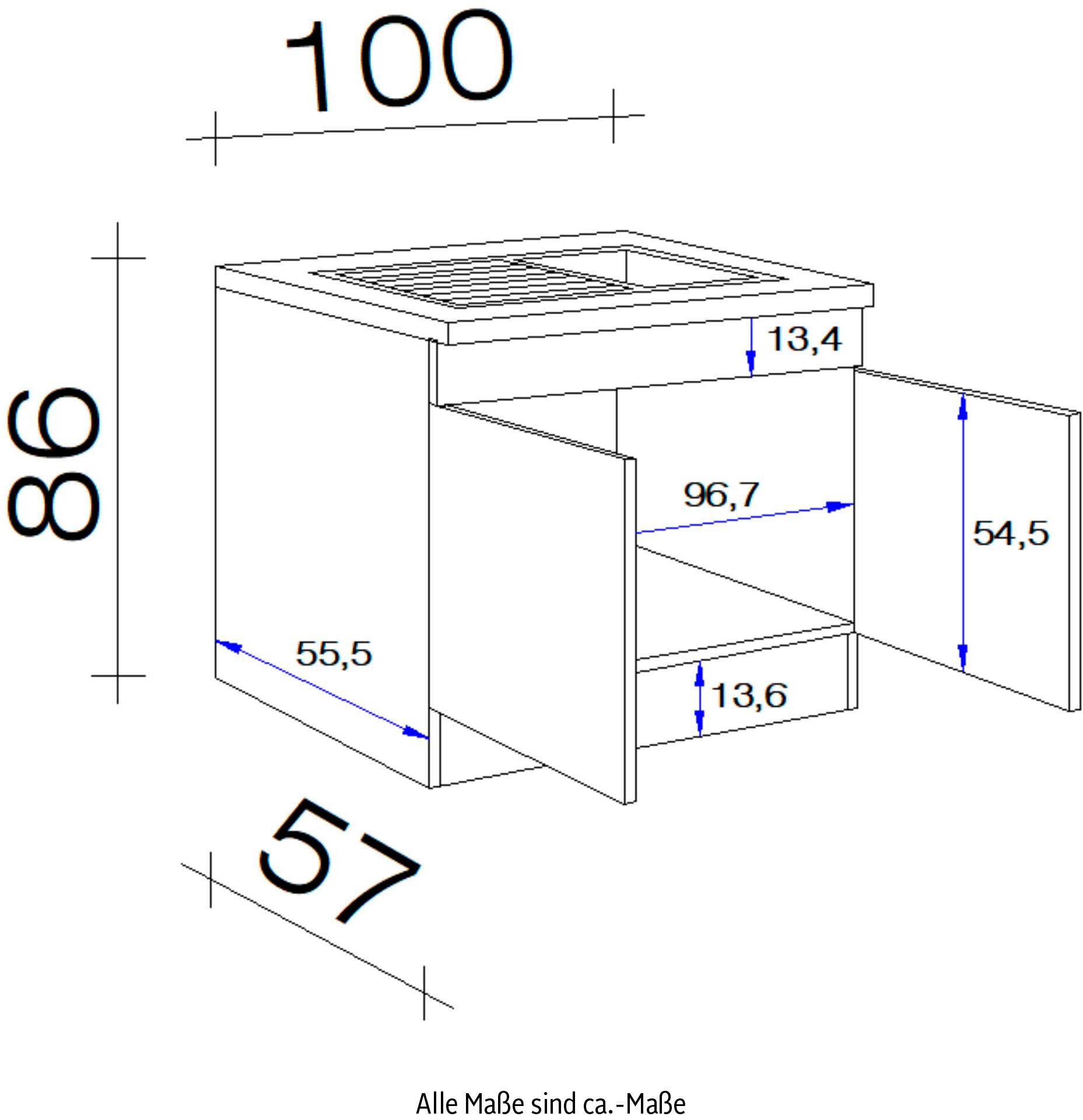 cm, 60 x x BAUR x (B inkl. | Spülenschrank x 86 kaufen Flex-Well T) H 100 »Portland«, Einbauspüle