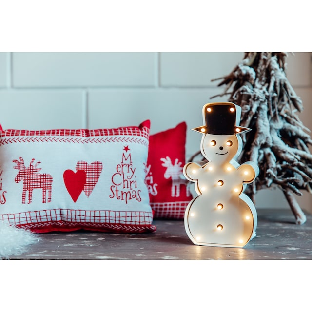 MARQUEE LIGHTS LED Dekolicht »Snowman«, 19 flammig-flammig, Wandlampe,  Tischlampe Snowman mit 19 festverbauten LEDs - 12x23 cm | BAUR