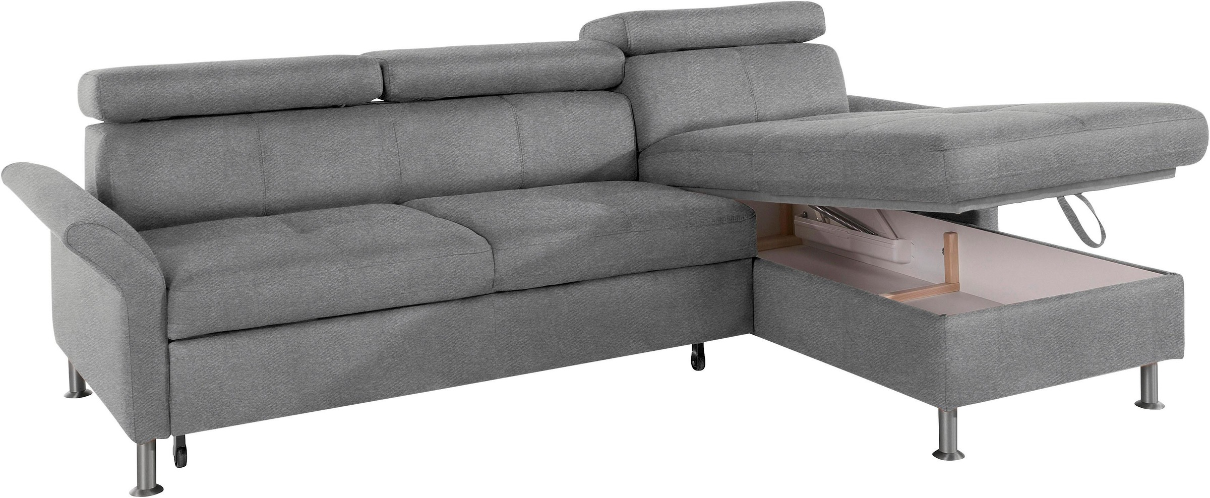 exxpo - sofa fashion Ecksofa »Maretto, bequem und komfortabel, L-Form«, inkl. Kopf- bzw. Rückenverstellung, wahlweise mit Bettfunktion