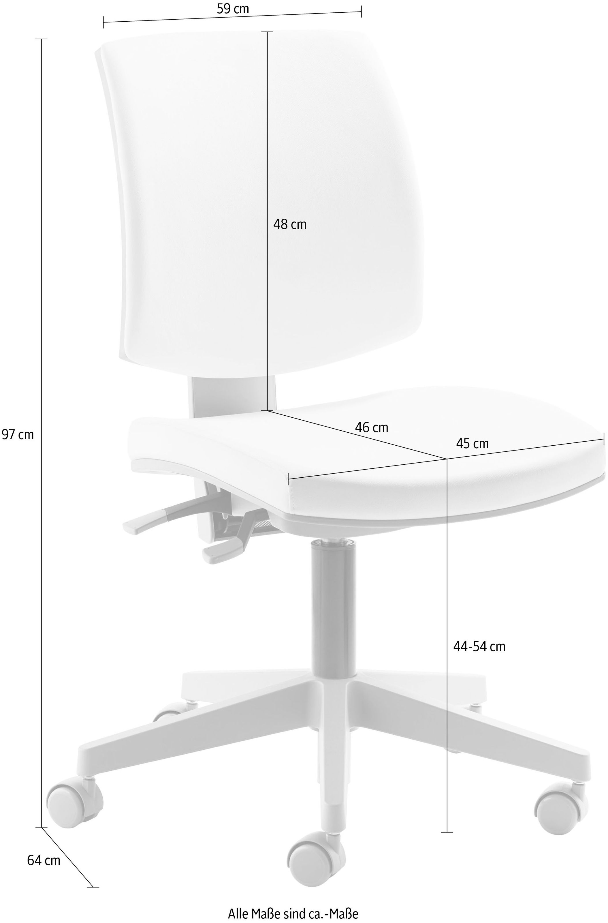 Mayer Sitzmöbel Bürostuhl, Kunstleder KUBA, "myFlexo"