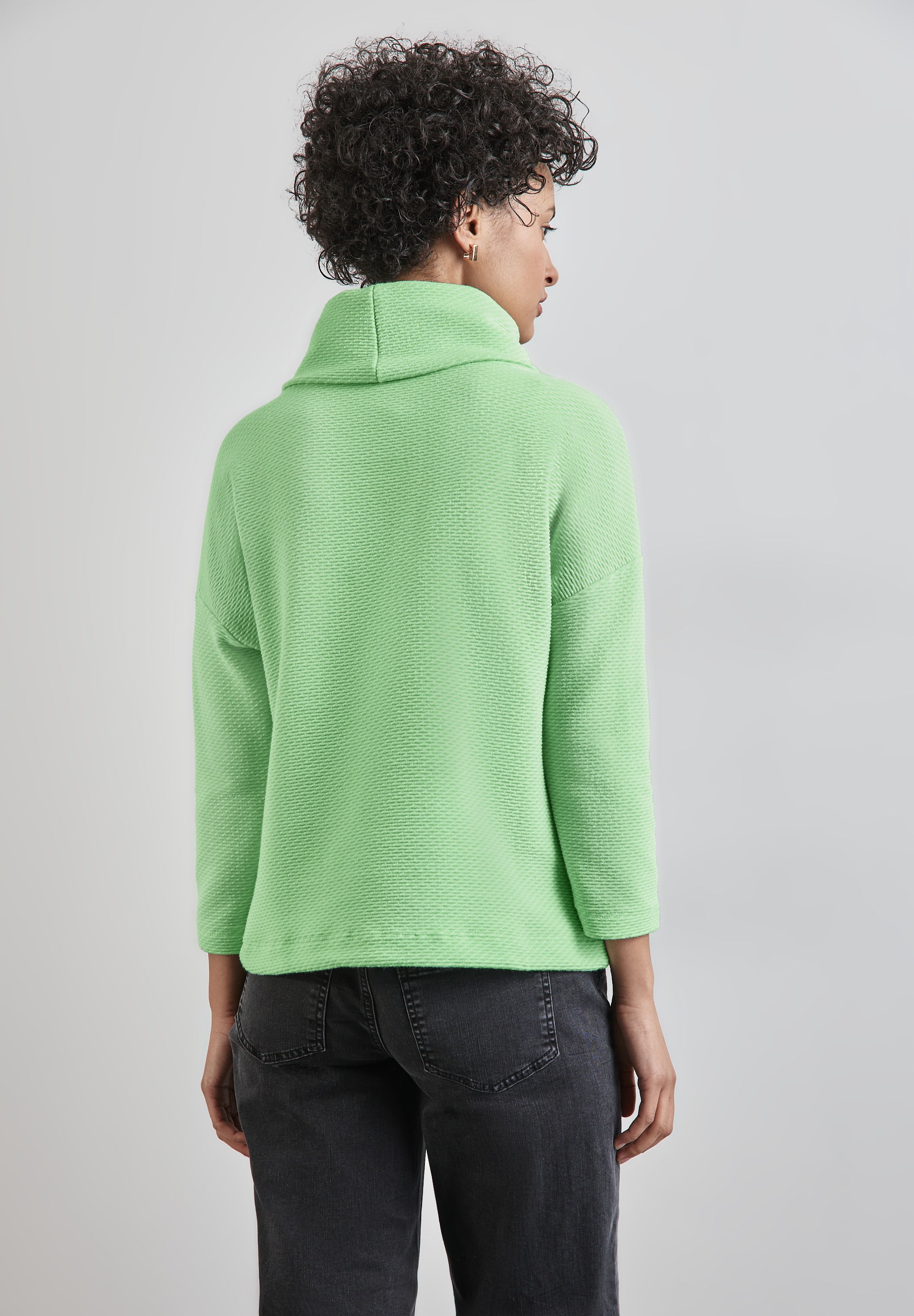 STREET ONE 3/4-Arm-Shirt, in Struktur-Optik und mit Schalkragen günstig online kaufen