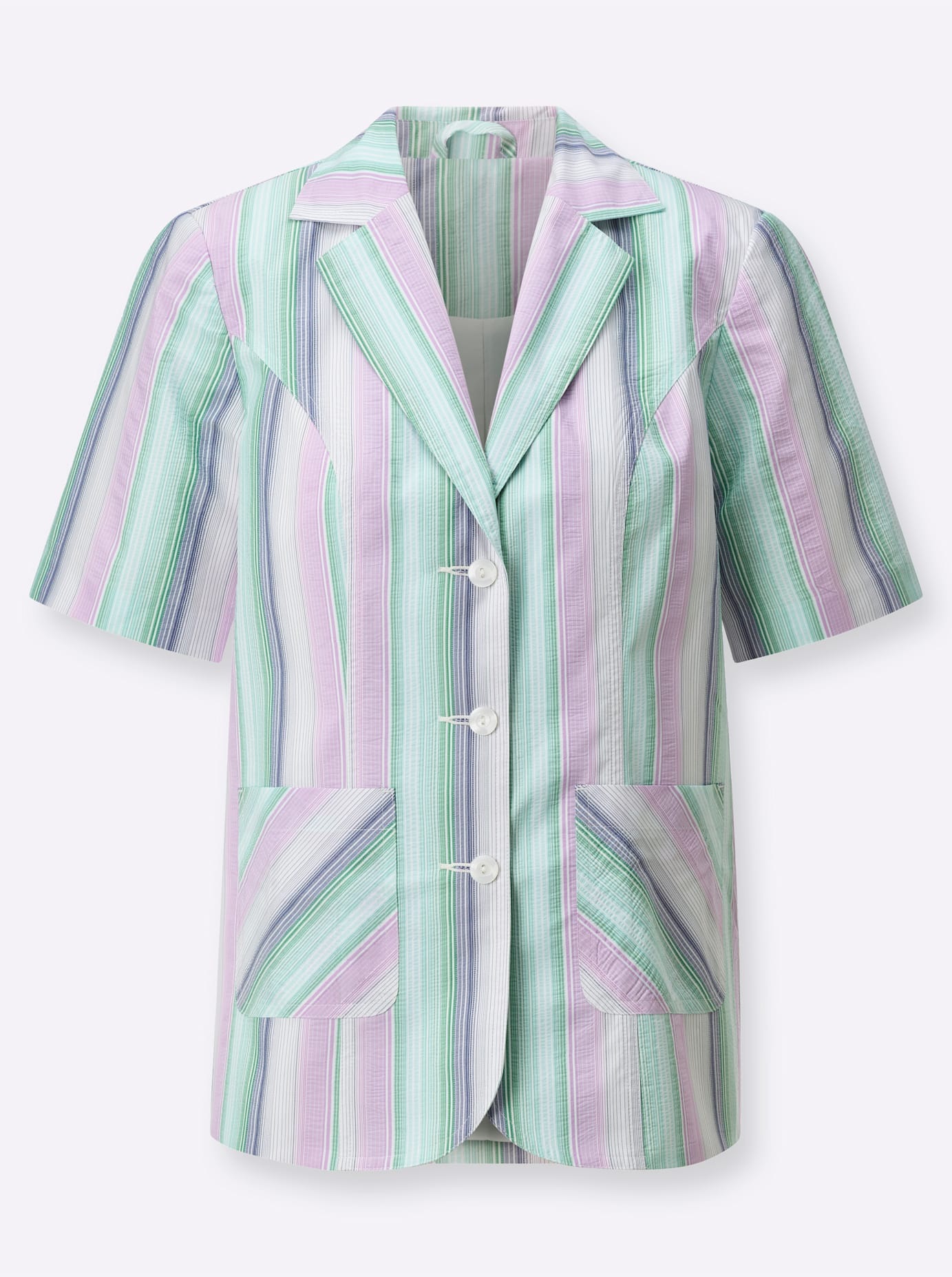Classic Basics Blusenblazer Women's Blazer Purple/Striped Size 38 3