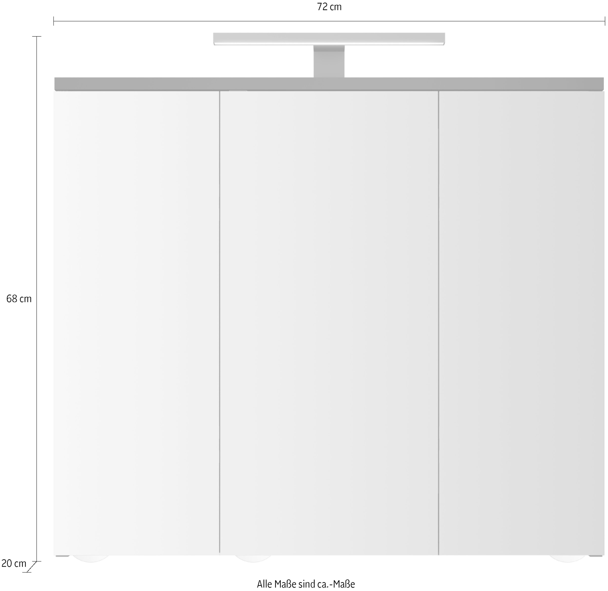 jokey Badezimmerspiegelschrank »Arda LED« 1 Stk. tlg. 72,2 x 68,2 cm, Tiefe 19,5 cm
