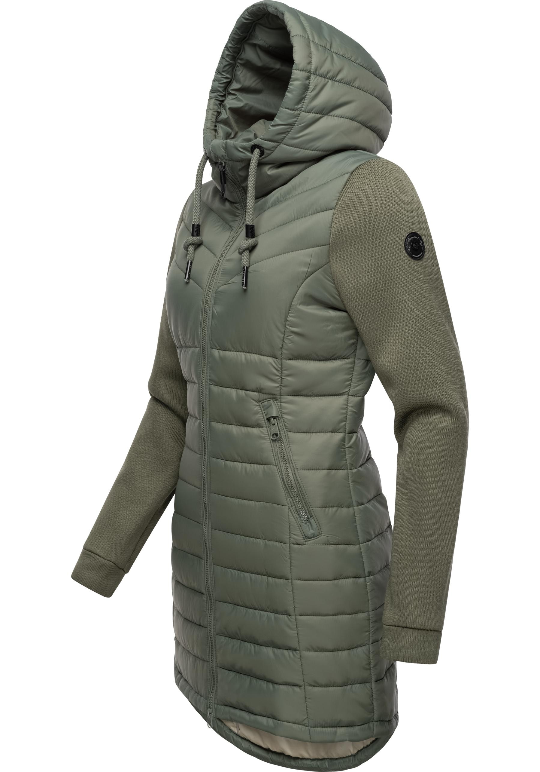 Ragwear Langjacke »Sandrra Long«, mit Kapuze, Steppjacke aus modernem Materialmix mit Kapuze