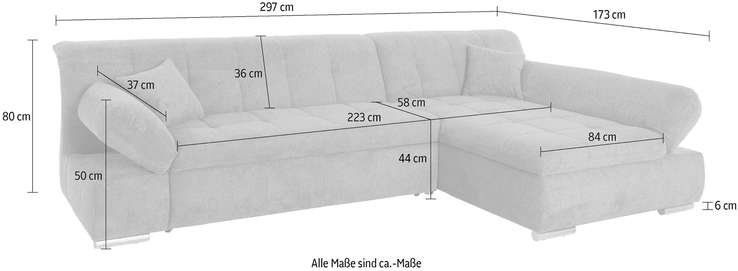 DOMO collection Ecksofa »Mona L-Form«, wahlweise mit Bettfunktion