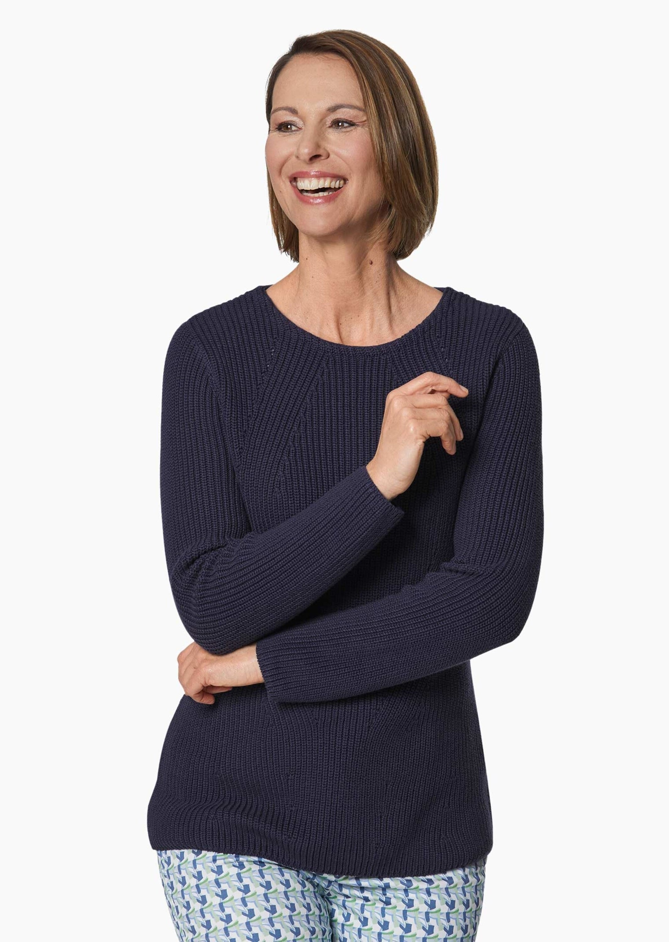 Thumbnail - GOLDNER Strickpullover "Kurzgröße Figurschmeichelnder Baumwoll-Pullover" Ohne