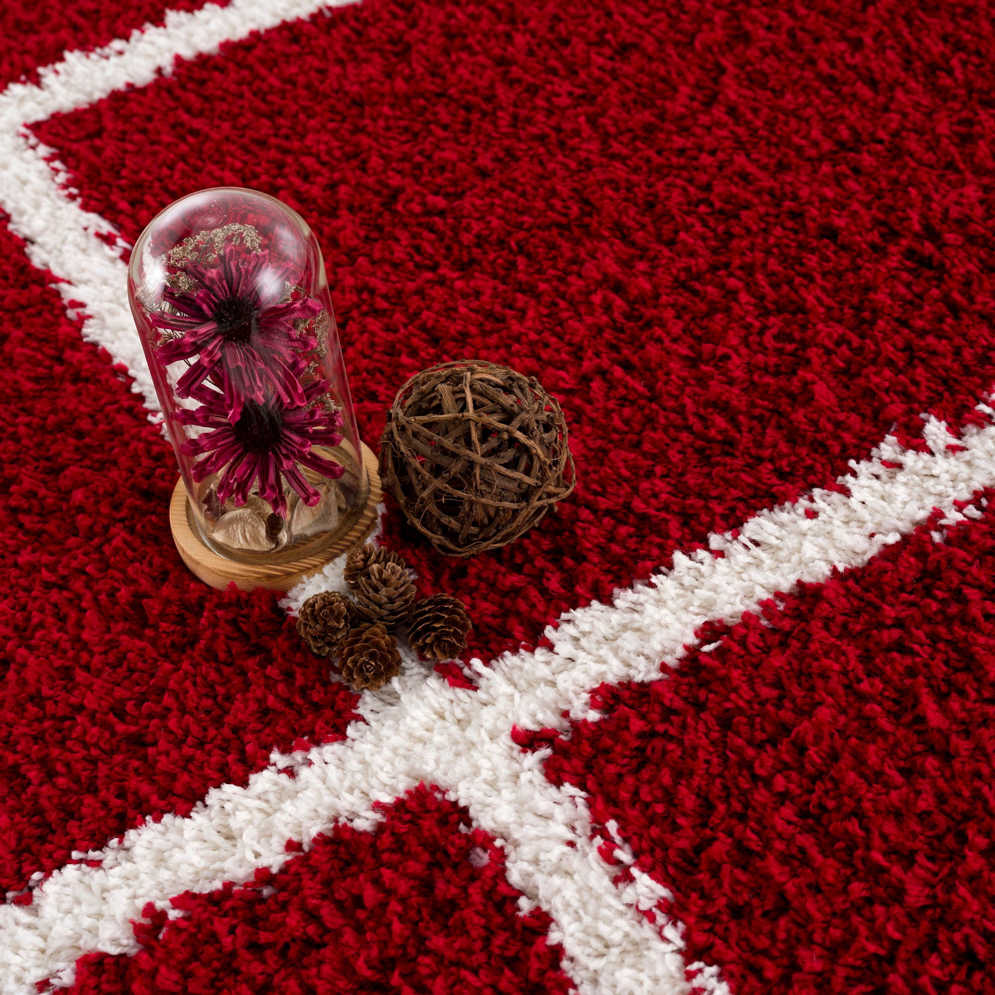 SANAT Madrid Shaggy Carpet Red 80cm 3