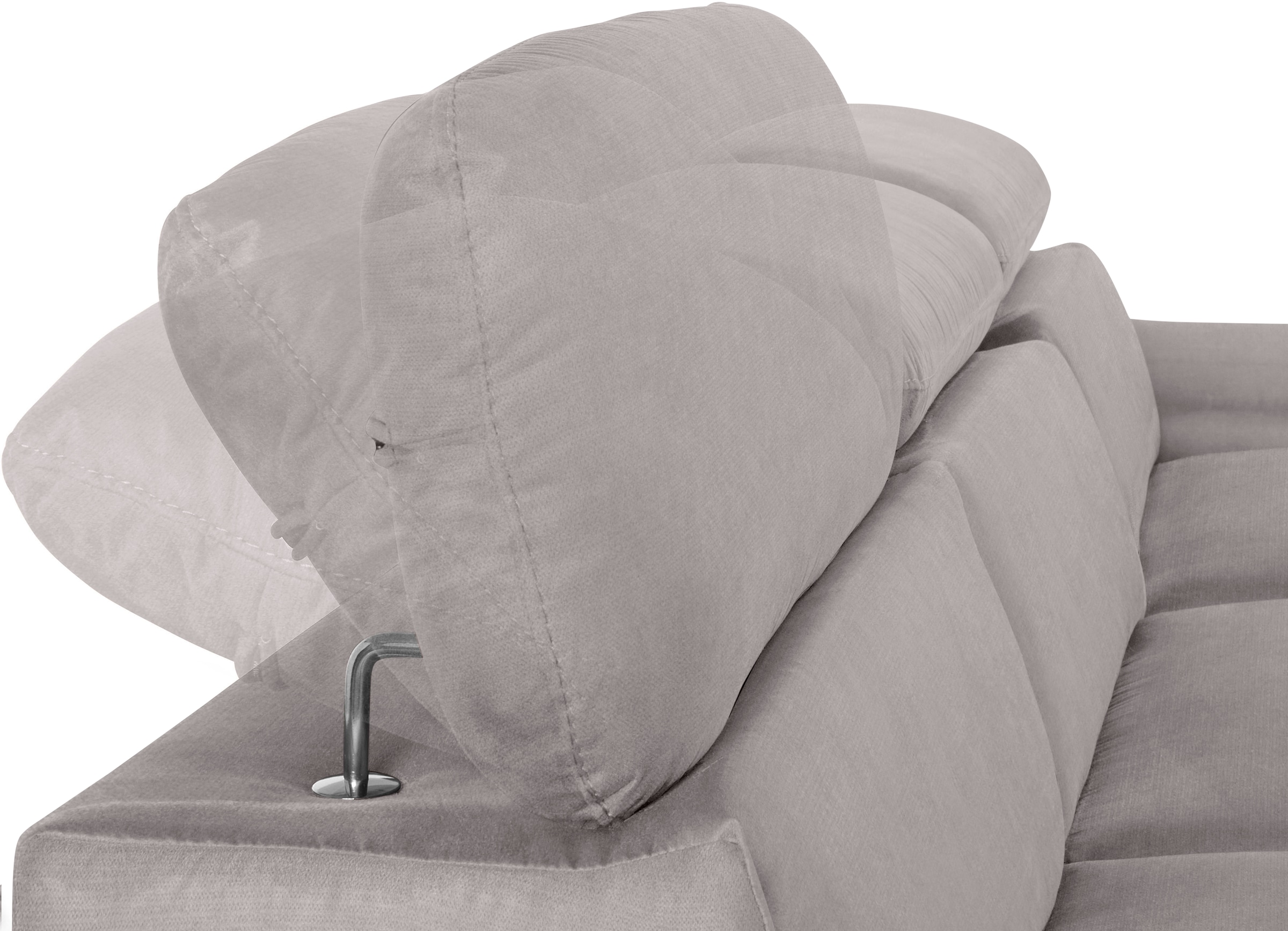COTTA Ecksofa »Lola L-Form«, (Set, mit Hocker), mit Hocker & Kopfteilfunktion, wahlw. Bett- und Armteilfunktion
