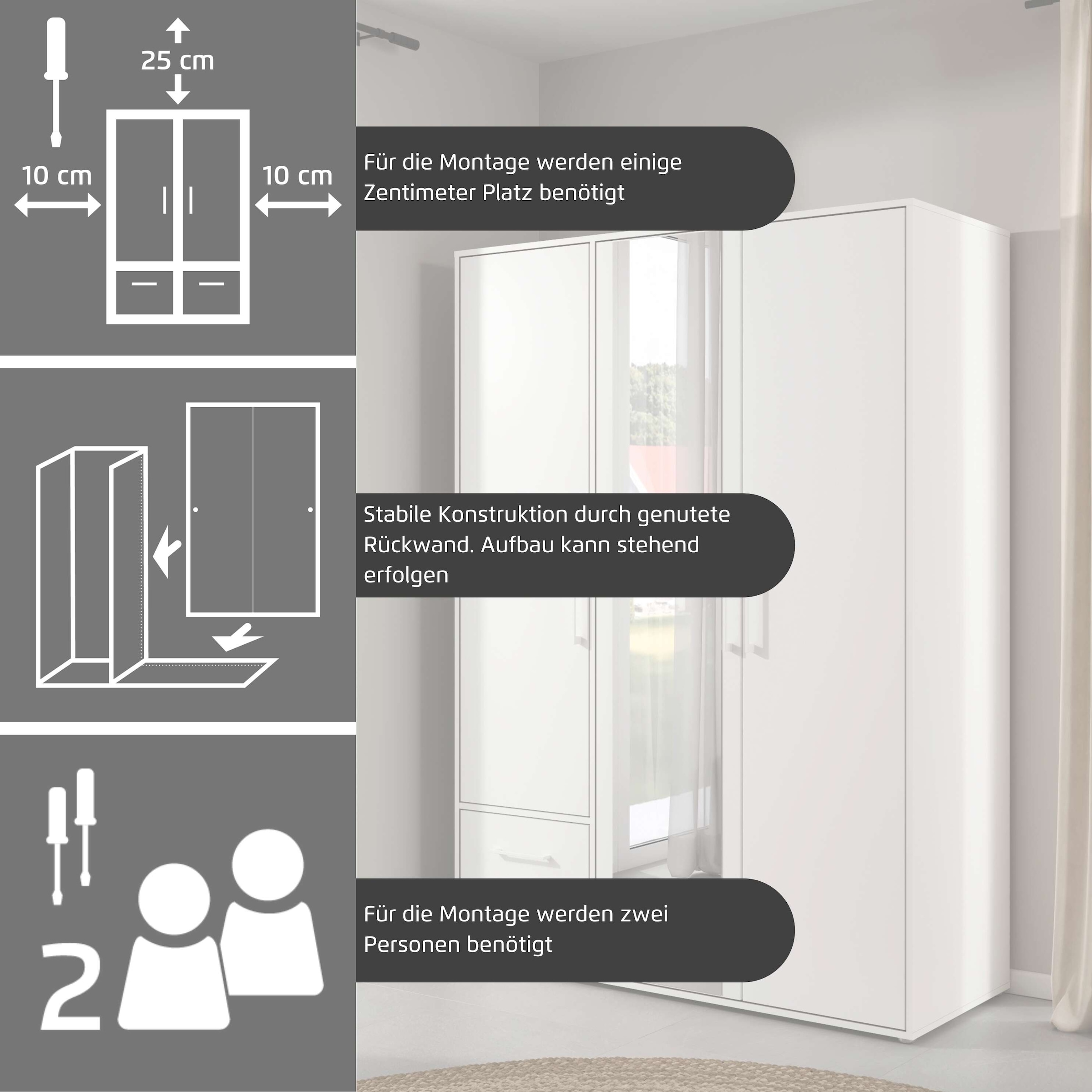 INOSIGN BY RAUCH Kleiderschrank »Schrank Garderobe Schlafzimmer Stauraum PAULLY TOPSELLER Wäscheschrank«, (mit 3 unterschiedlichen Griff-Varianten) 3 Griffvarianten MADE IN GERMANY