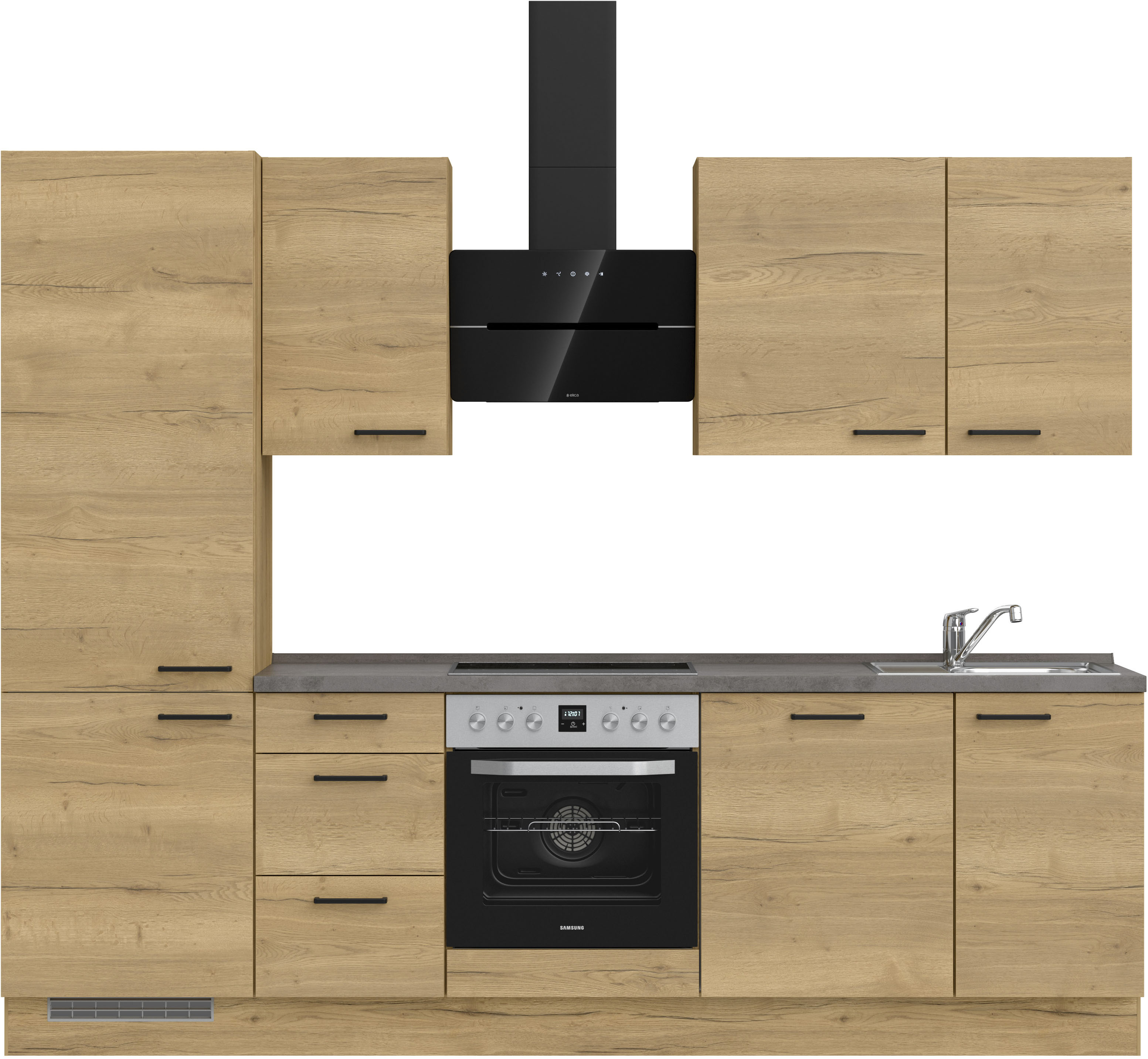 nobilia Küchenzeile ""Structura II", NEU: individuell anpassbar mit gratis Profi-Beratung" vormontiert, Breite 270 cm, Ausrichtung wählbar, wahlw. mit E-Geräten