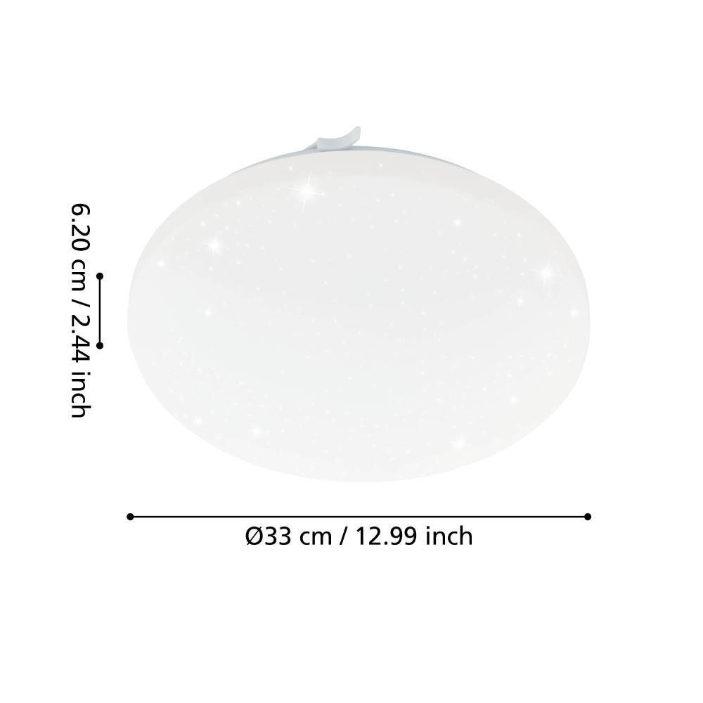 EGLO LED Deckenleuchte »FRANIA-S Deckenlampe, weiß, Kristalleffekt, geringe Aufbauhöhe«, 1 flammig, Leuchtmittel LED-Board | LED fest integriert, Wohzimmer, Küche, Esszimmer, Flur, modern, rund
