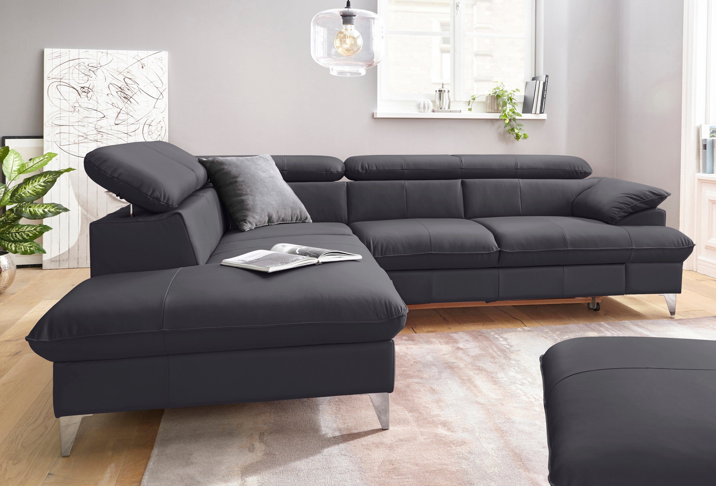 COTTA Polstergarnitur "Caluso L-Form", Set bestehend aus: Ecksofa mit Kopft günstig online kaufen