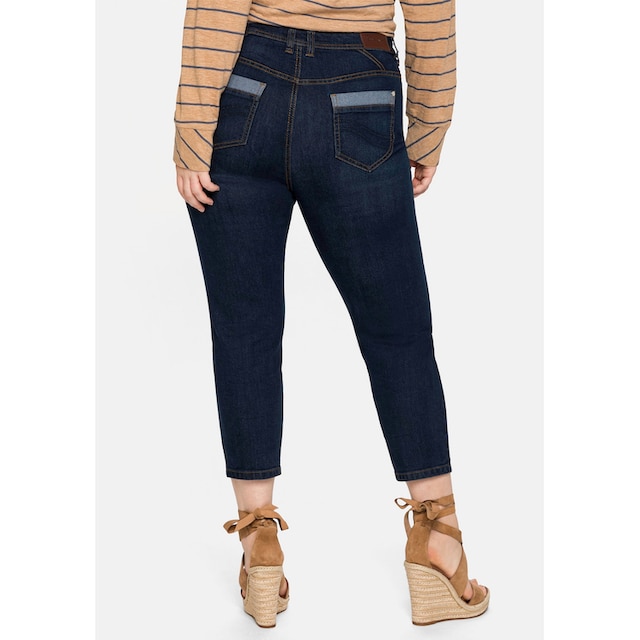 Sheego Stretch-Jeans »Große Größen«, in 7/8-Länge, mit Stickerei vorn für  bestellen | BAUR