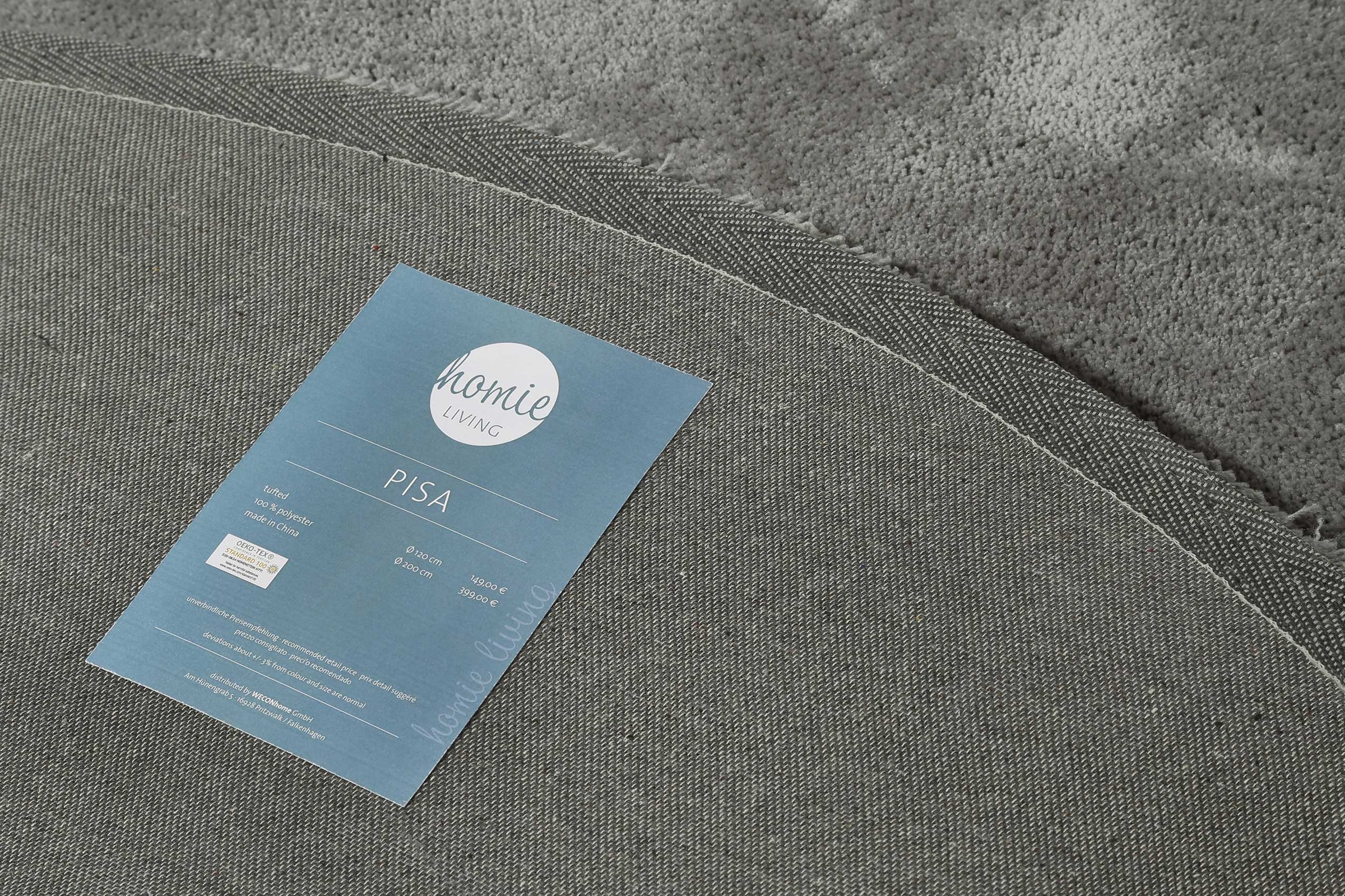 Homie Living Teppich »Pisa«, rund, 25 mm Höhe, Hochflor, Microfaser, uni, weich, Shaggy, Wohnzimmer, Schlafzimmer
