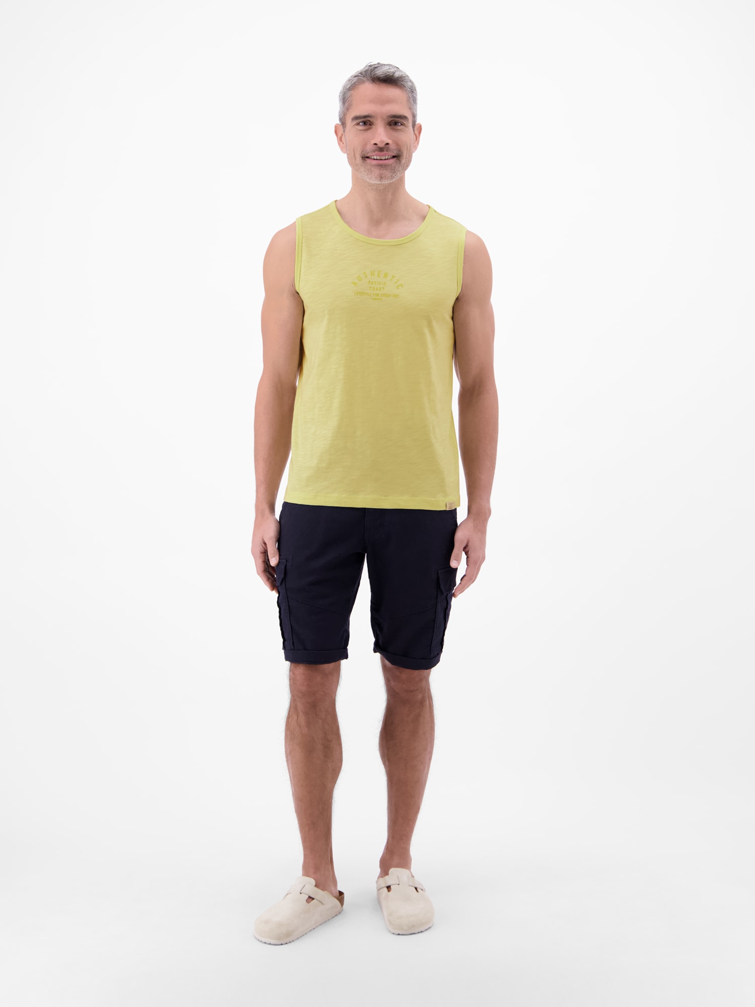 LERROS Muskelshirt »Luftiges Tanktop aus Baumwolle mit trendigem Slogan-Print«