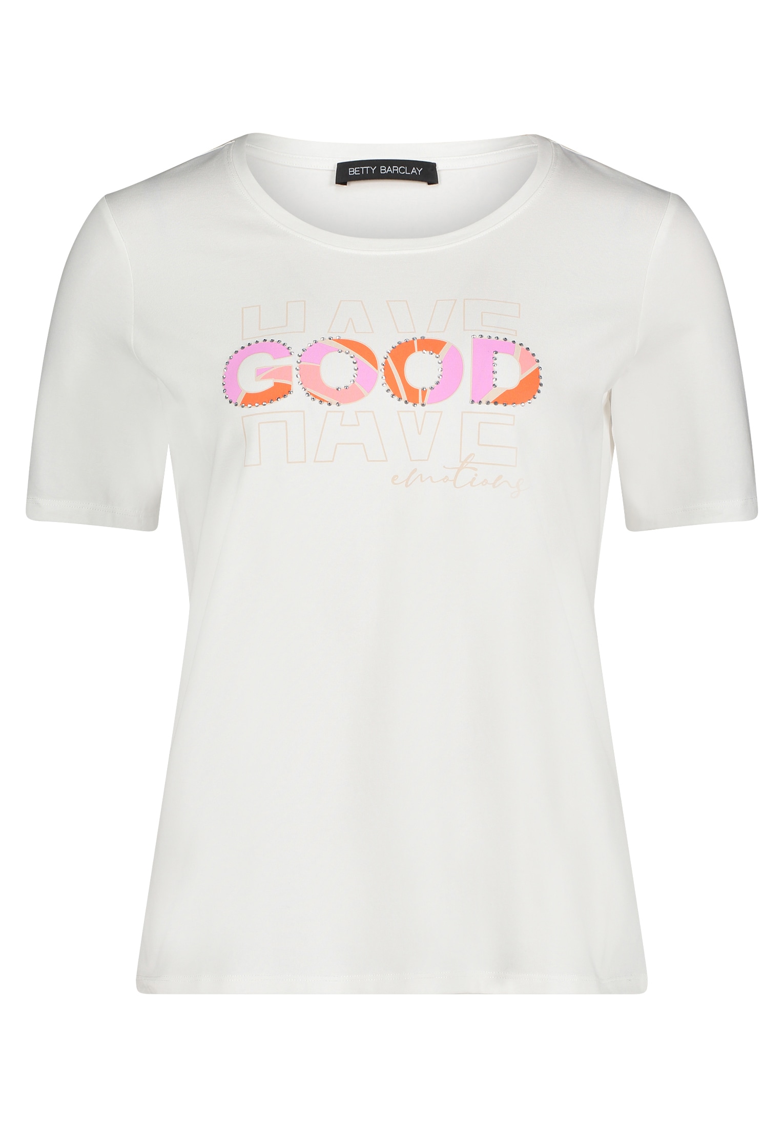 Betty Barclay Kurzarmshirt »Betty Barclay Basic Shirt mit Aufdruck«, (1 tlg.), Glitzersteine