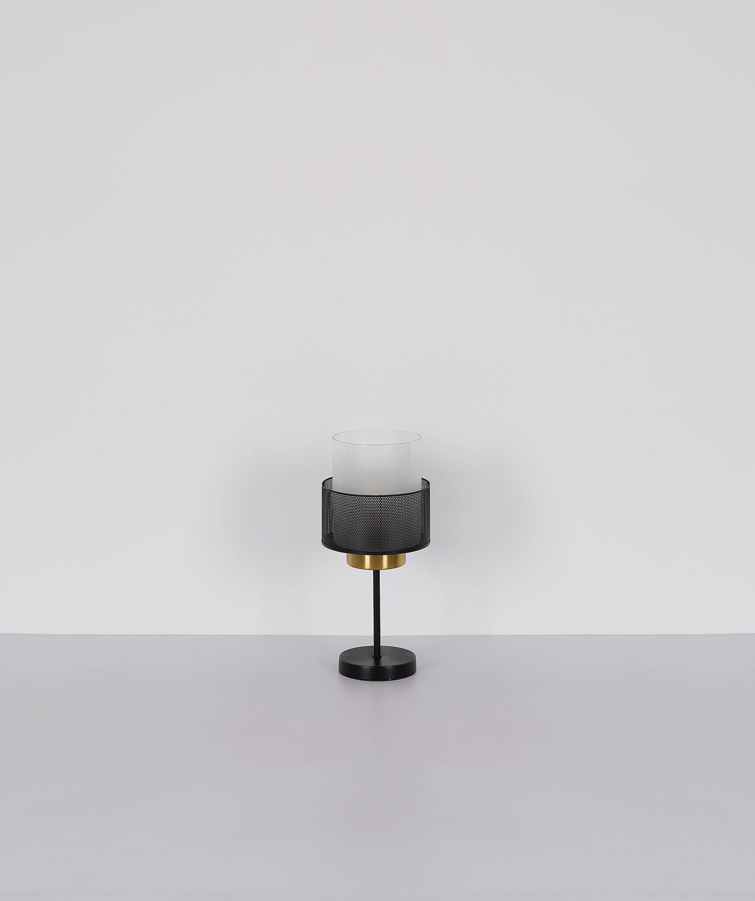 GLOBO LIGHTING Tischleuchte »OLGA«, Leuchtmittel E27 | ohne Leuchtmittel, Tischlampe/Glas satiniert/Metallring/Wohnzimmer/Schlafzimmer