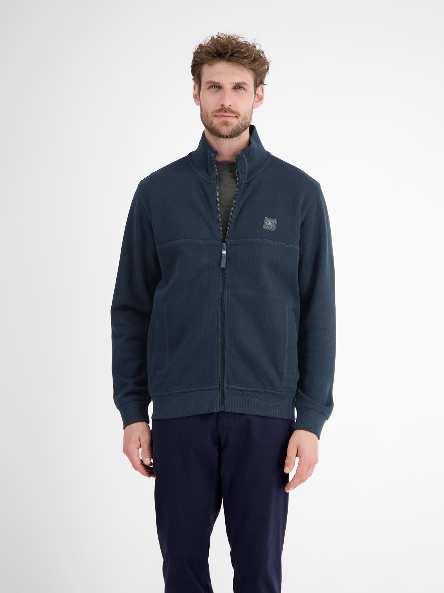 LERROS Sweatjacke »LERROS Sweatjacke, sportiv gerippt«