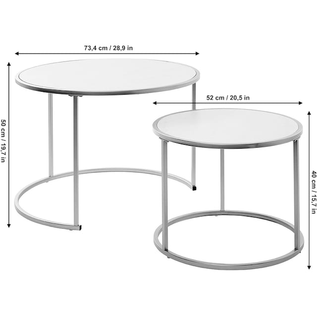 Jahnke Couchtisch, (2 St.), Couchtisch, Beistelltisch, Nachttisch in edlem  Look bestellen | BAUR