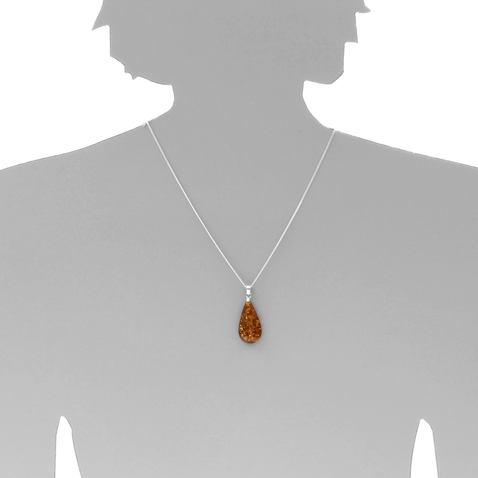 Pendentif Goutte d'Ambre OSTSEE-SCHMUCK Argent 925 2