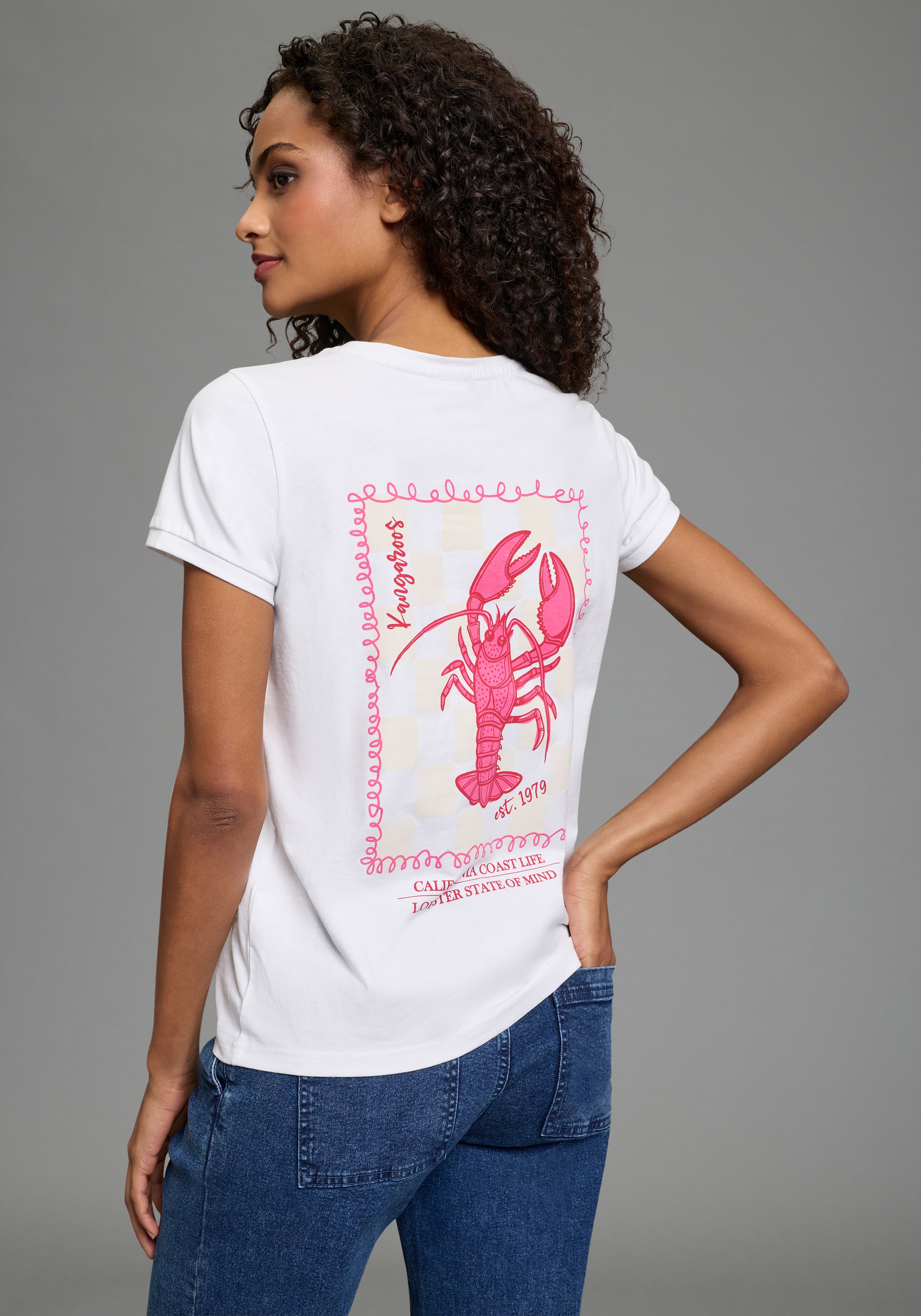 KangaROOS T-Shirt schmaler Schnitt, Kurzarm, mit Rundhalsausschnitt günstig online kaufen